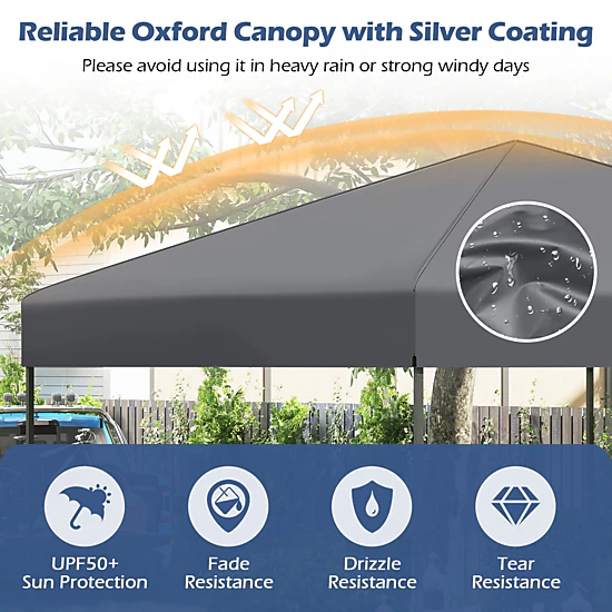 Glintex 10 x 10-Foot Pop-Up Canopy with Pinch-Free Buttons and Compact ...