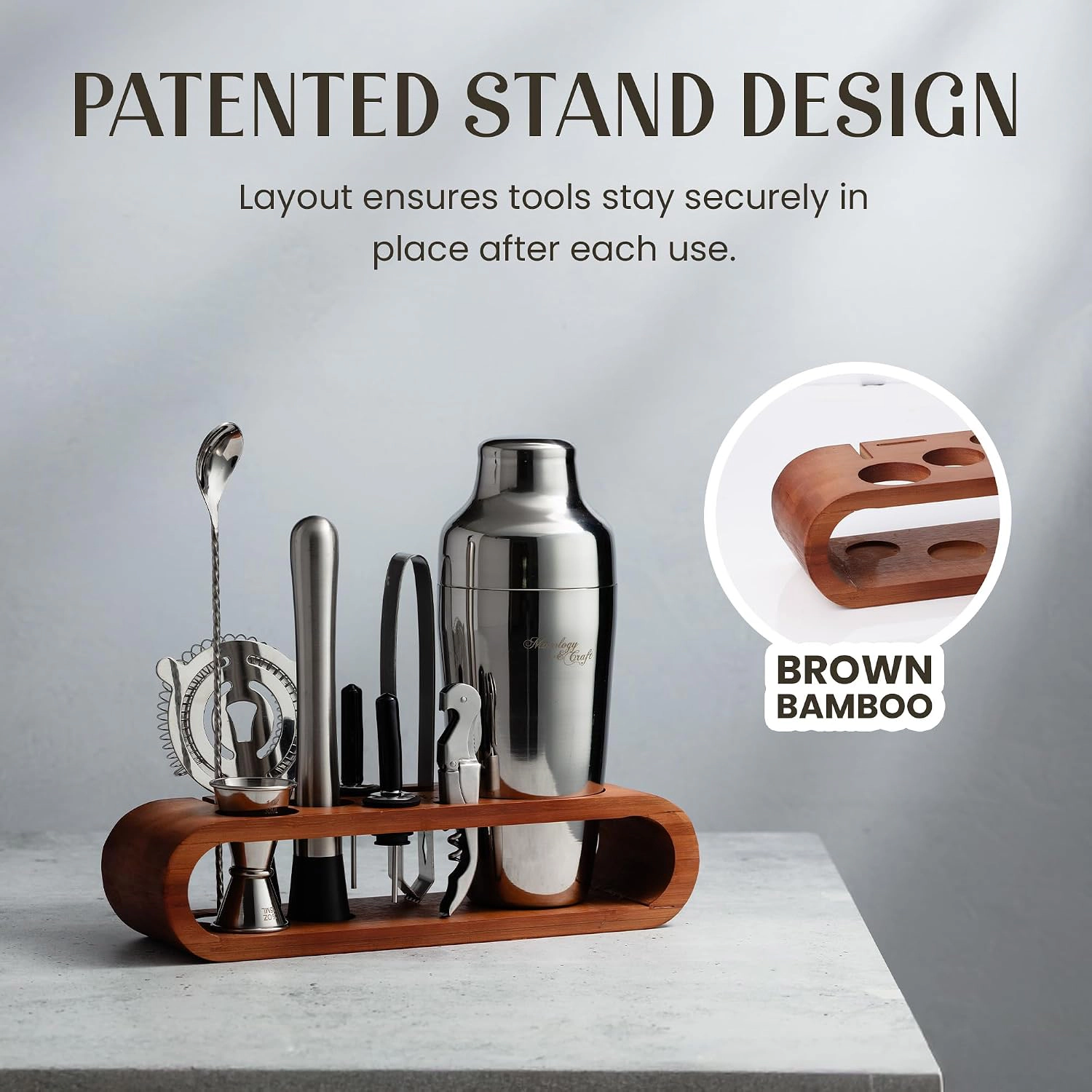 Mixology & Craft Cocktail Shaker Set: 10-Piece Bartender Kit with Stand | Complete Gift Set