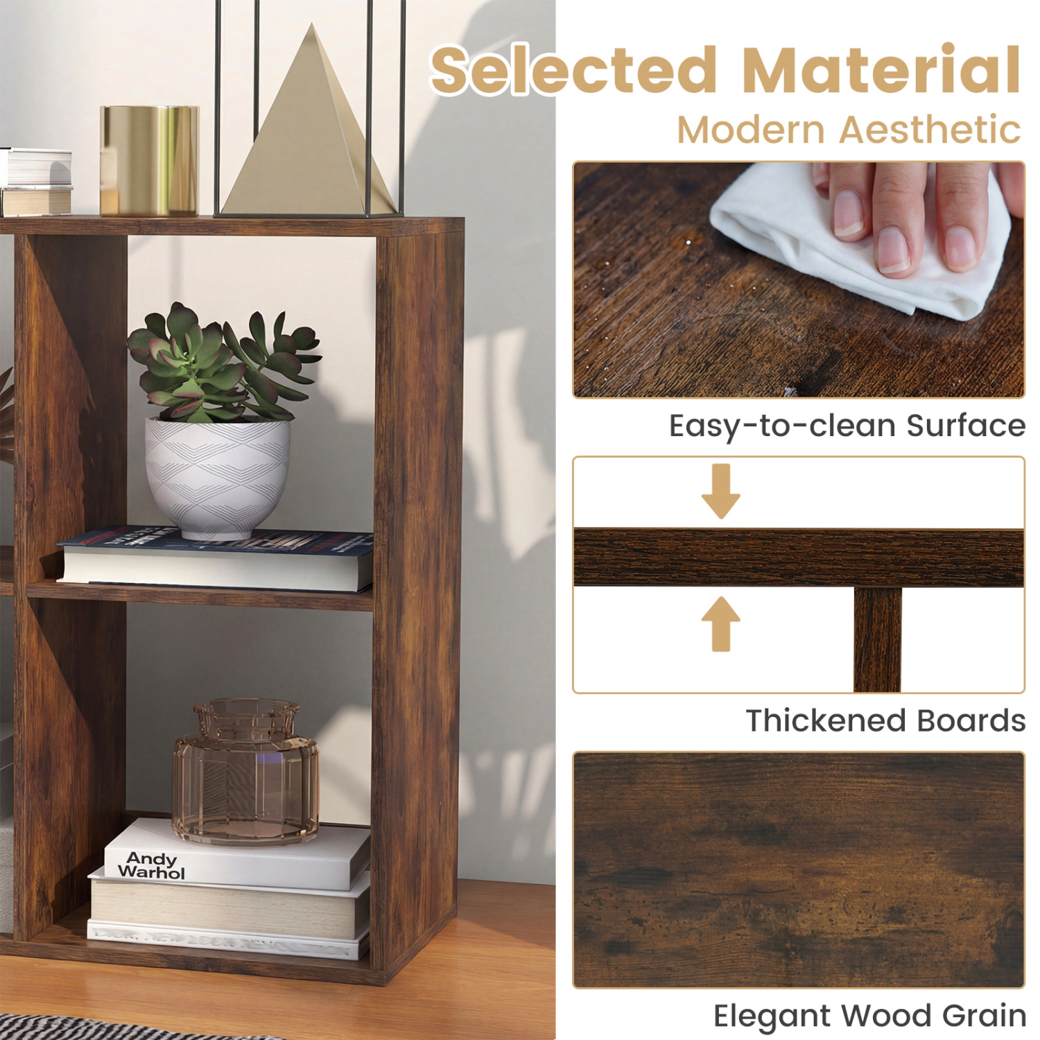 SlickBlue 6 Cube Bookshelf Storage Organizer with Open Back
