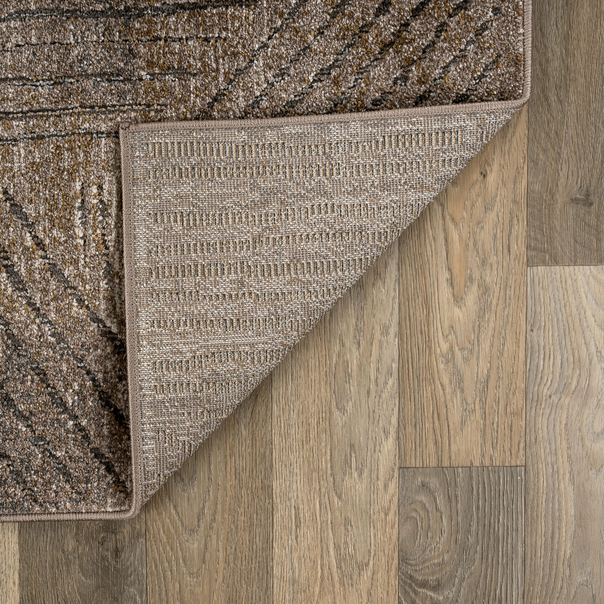 World Rug Gallery Modern Patchwork High-Low Indoor Runner Rug, Earthtone Geometric Design, Jute