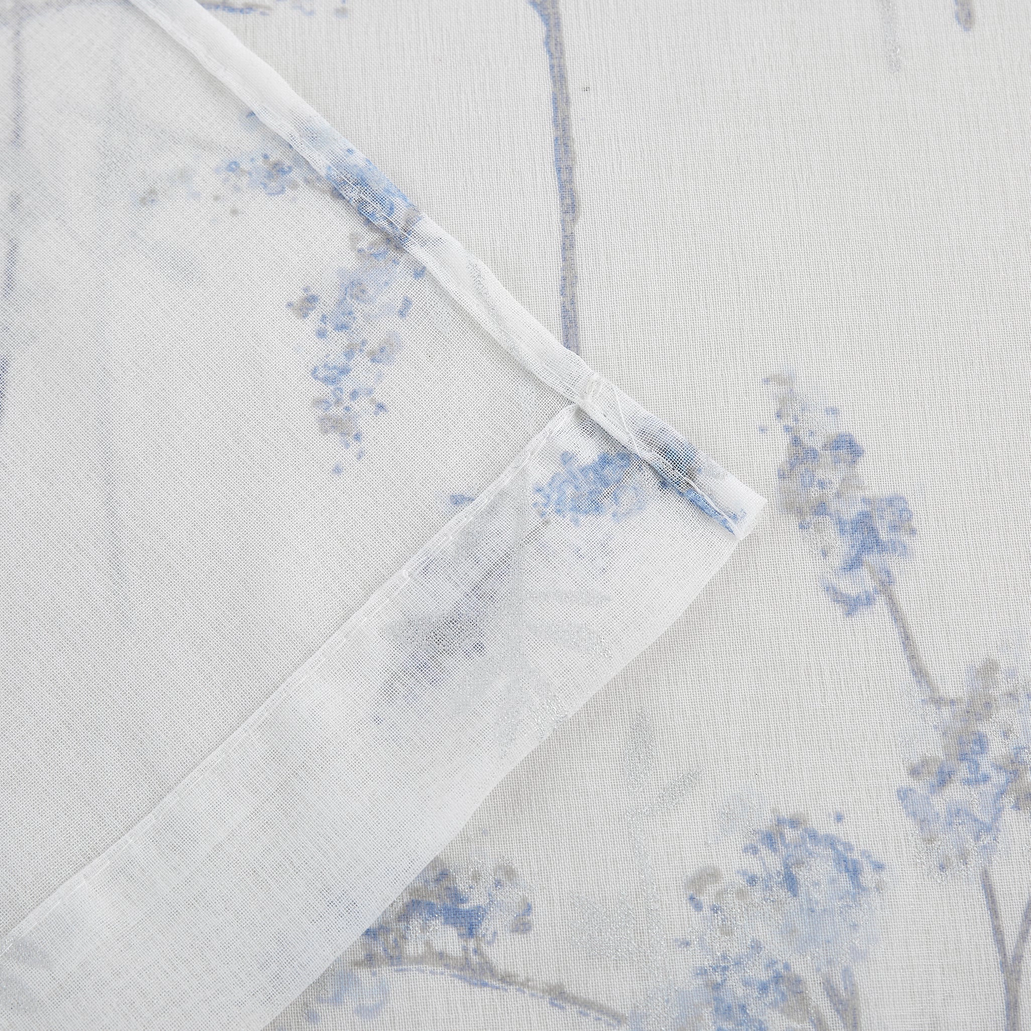 Dainty Home Jessica Linen Textured Metallic Fabric Shower Curtain with 12 Matching Hooks 70" x 72"