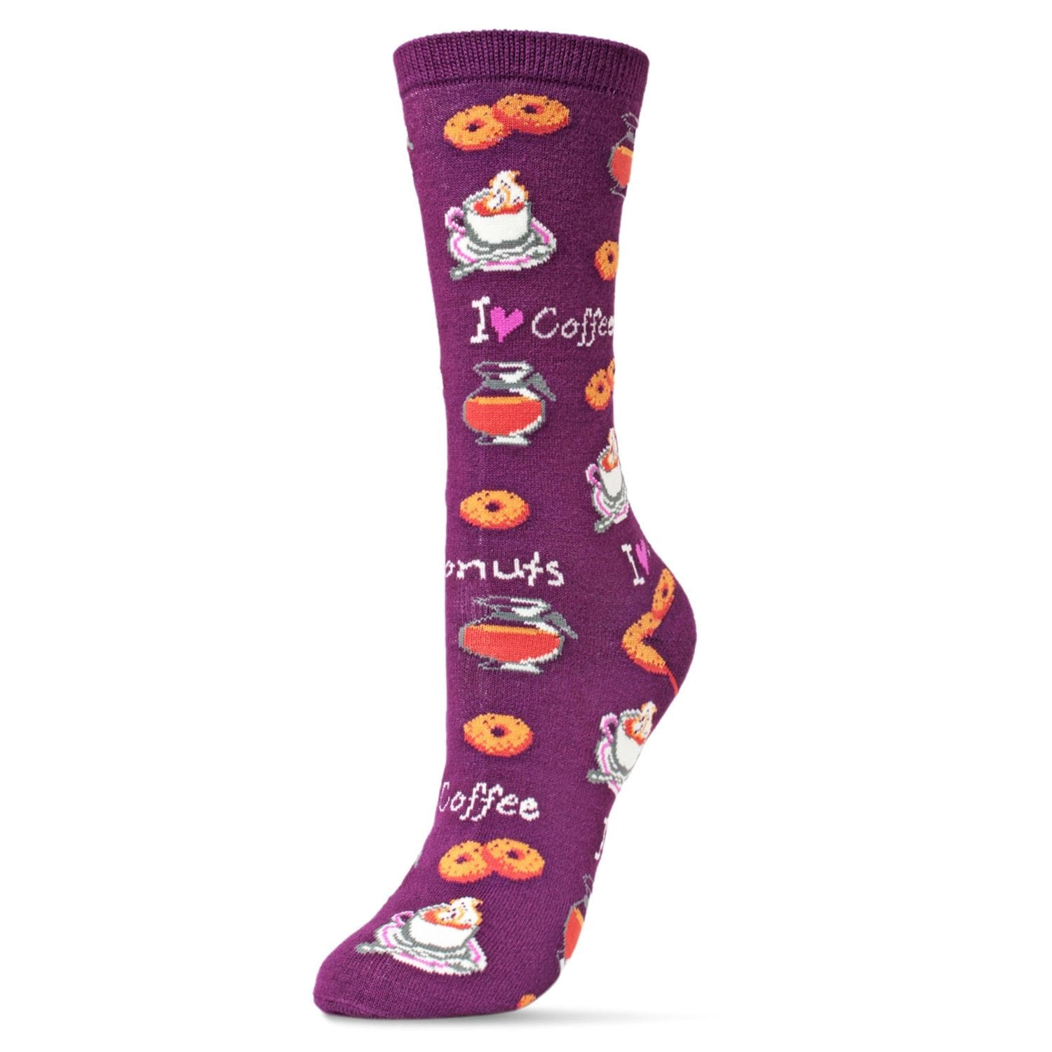 MeMoi I Love Coffee Bamboo Blend Crew Socks