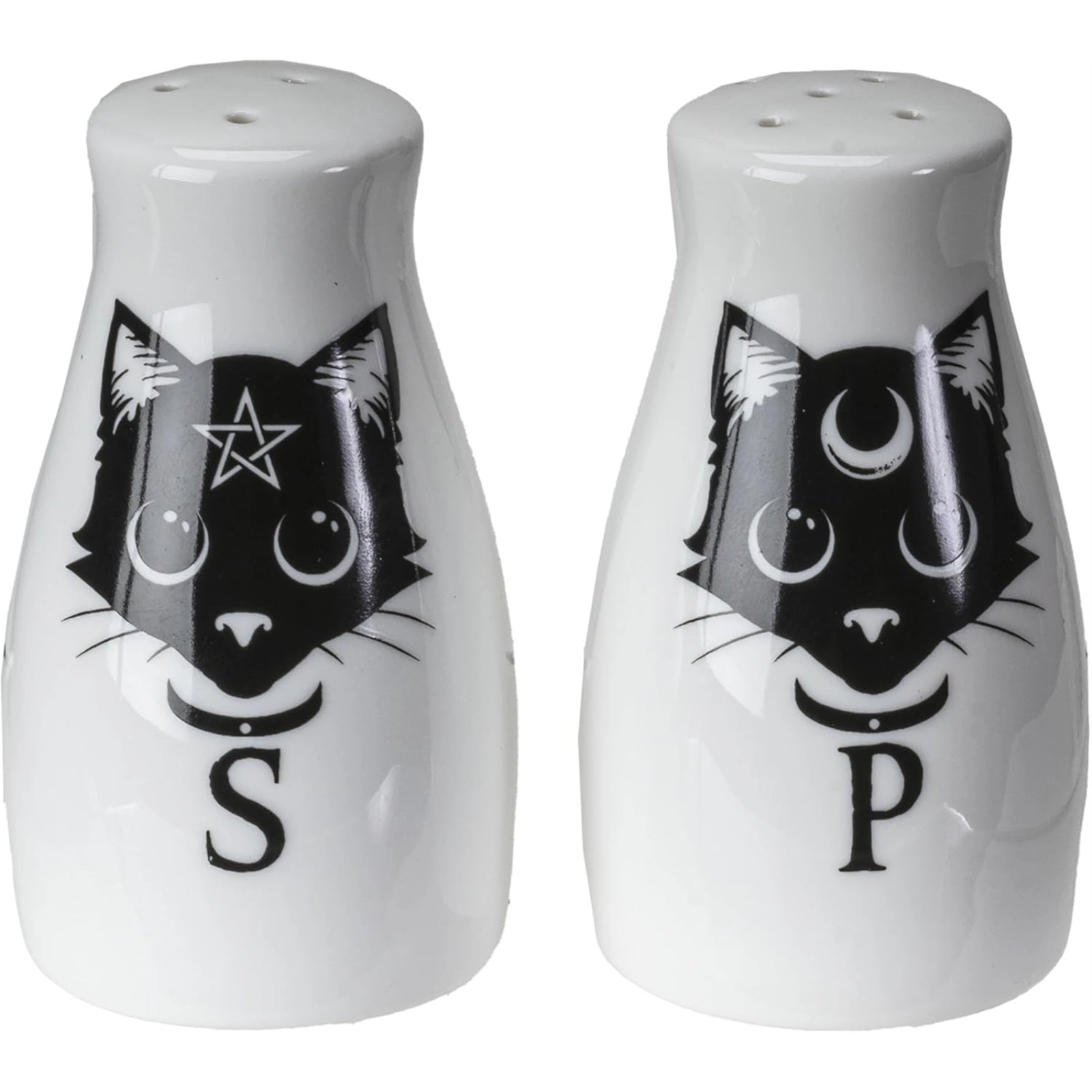 Pacific Giftware Sacred Geometry Black Cats Salt and Pepper Shakers Set