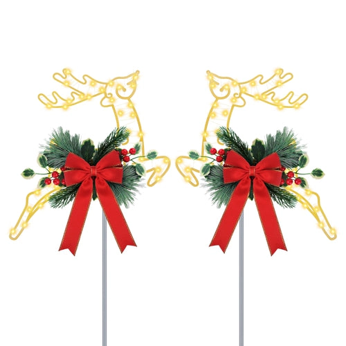 GBruno LED Lighted Christmas Reindeer Pathway Stakes