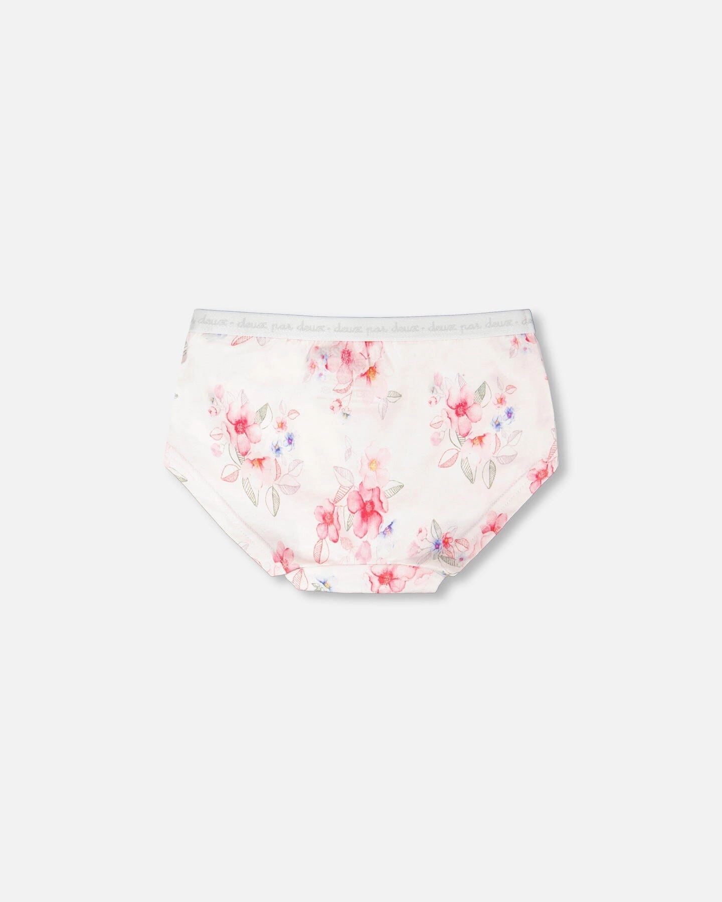 Deux par Deux Girls Organic Cotton Boyshort Panty Printed Flowers