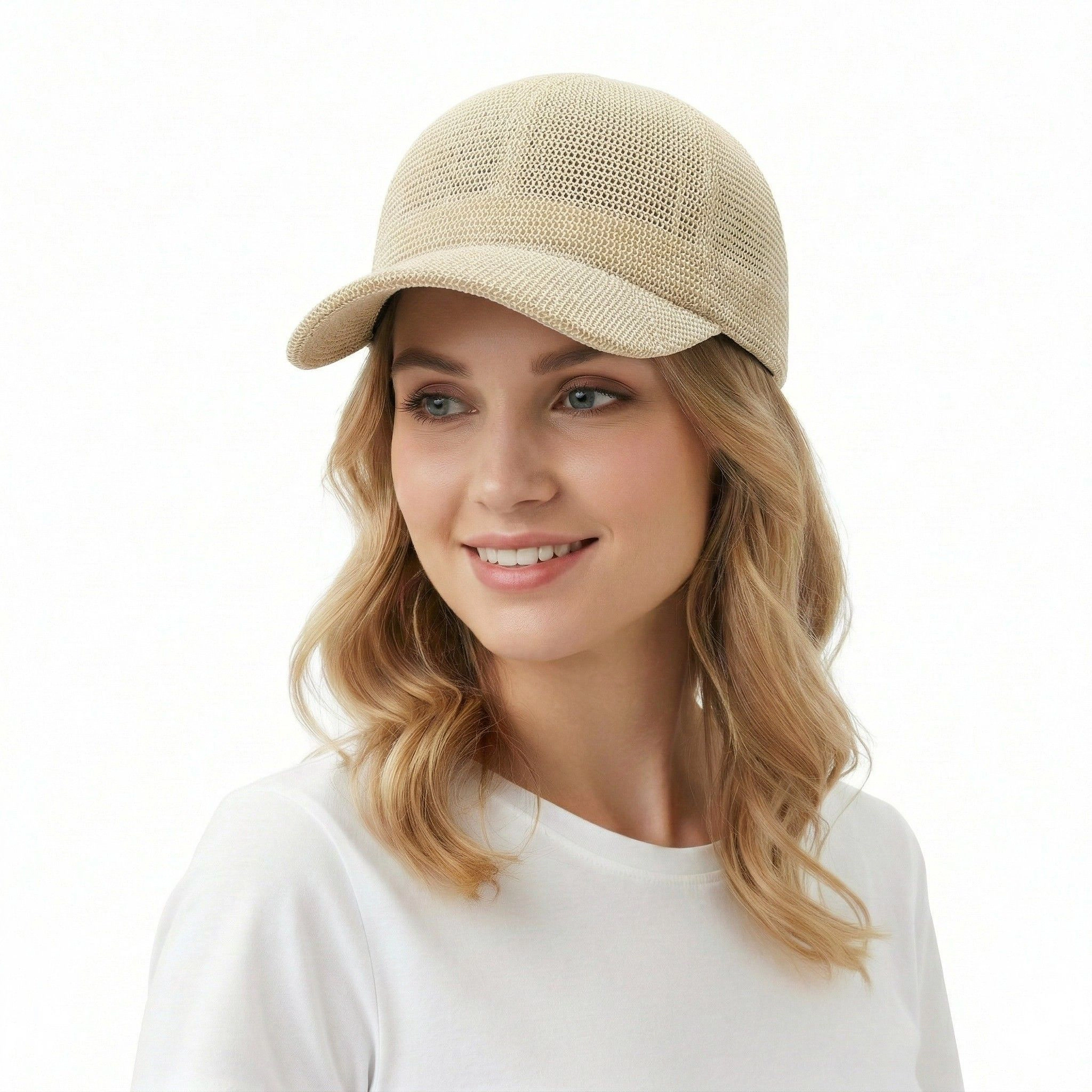 Anna-Kaci Women's Women Straw Baseball Cap Lightweight Breathable Sun Hat Casual Summer Visor