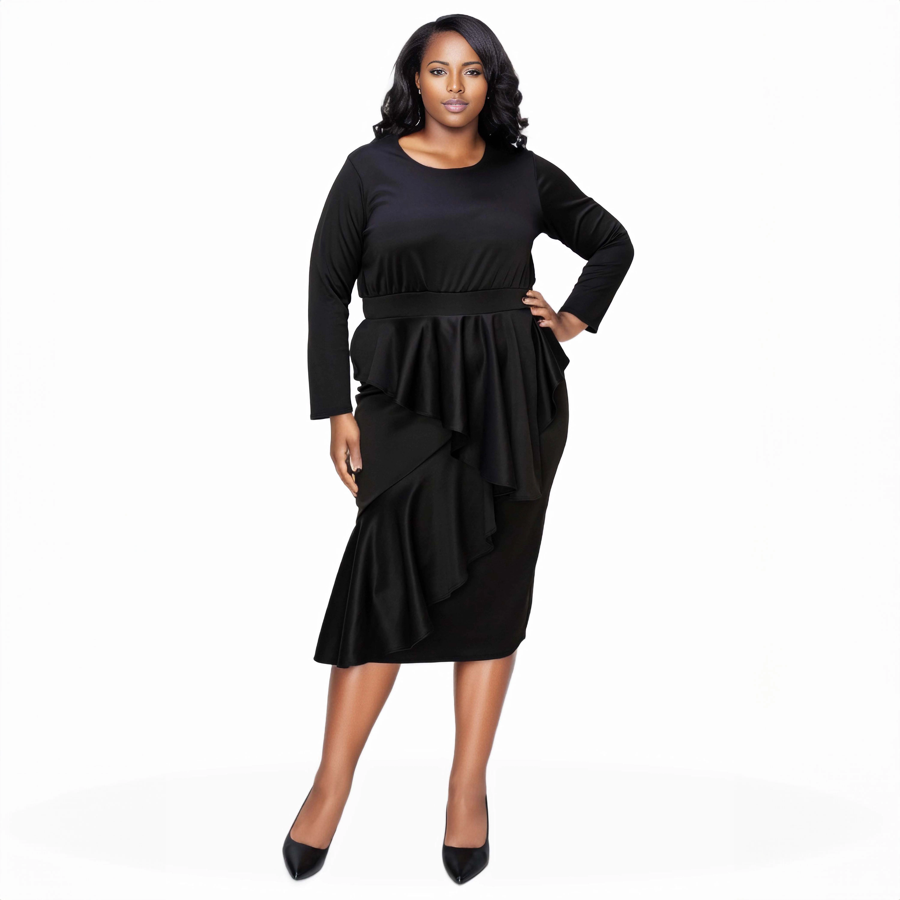 L I V D Women's Plus Alexandra Ruffled Bodycon Dress