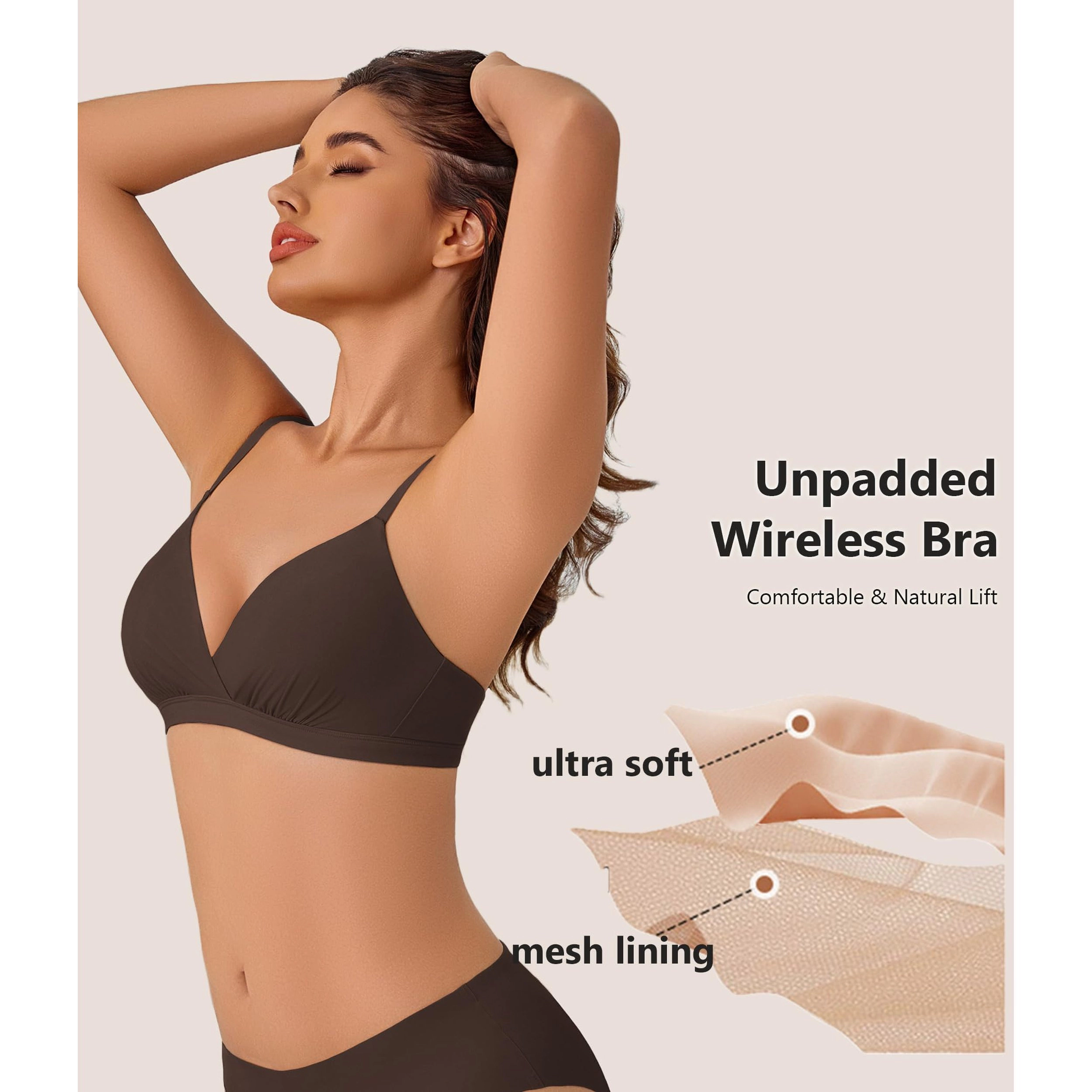 Avidlove Women's Triangle Wireless Unpadded Plunge Bralette