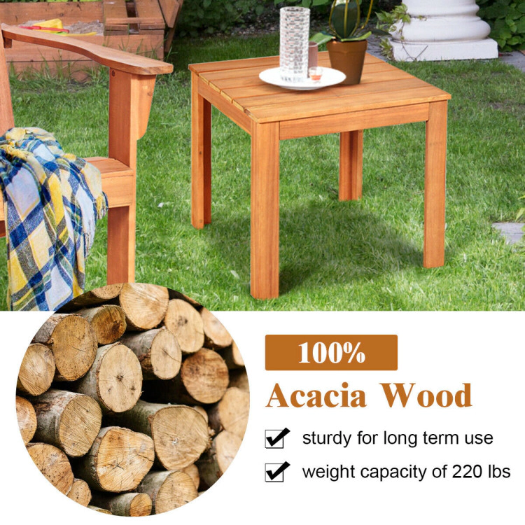 Hivvago Wooden Square Patio Coffee Bistro Table