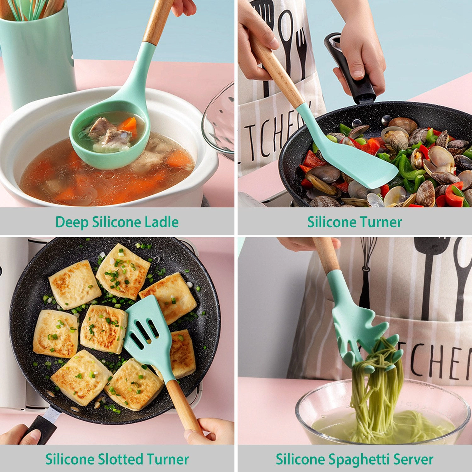 GBruno 11-Piece Silicone Cooking Utensil Set
