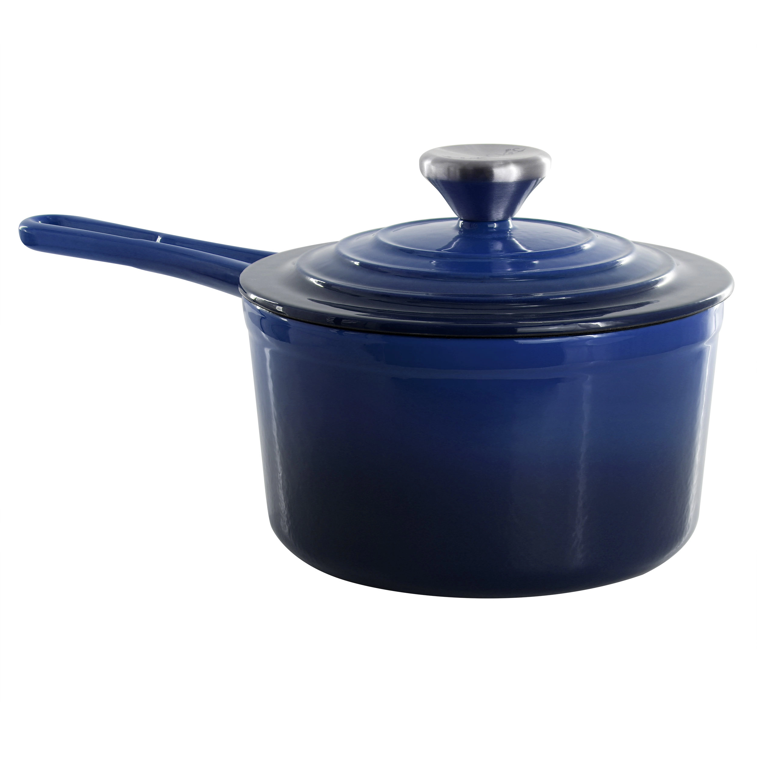 MegaChef 2 Quart Enameled Cast Iron Sauce Pan Gradient Purple