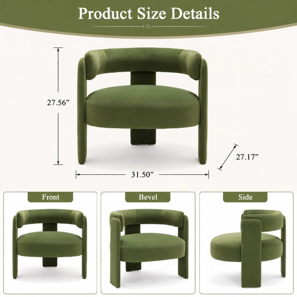 GOODSILO Modern Upholstered Accent Chair Solid Frame