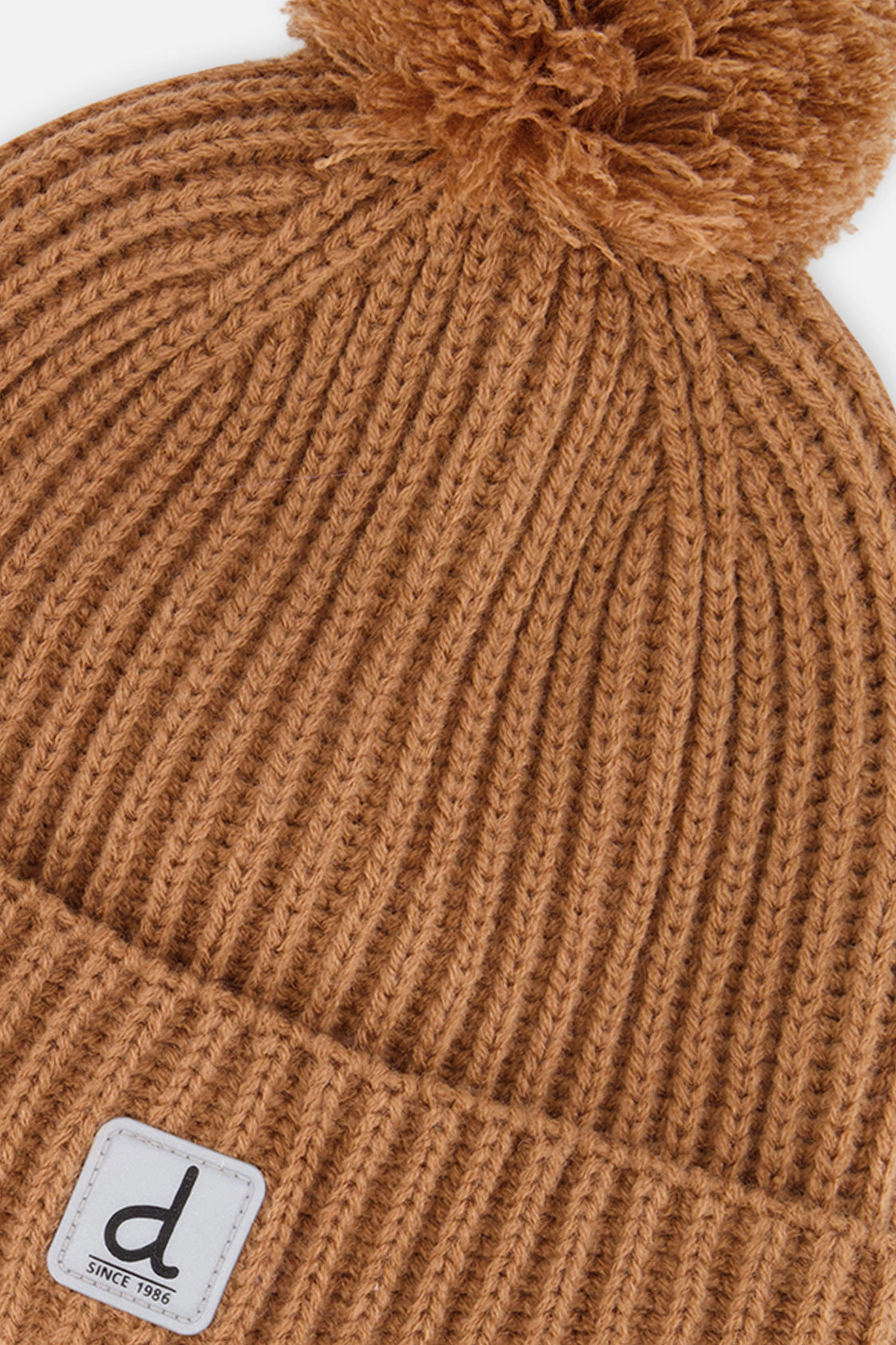 Deux par Boys Winter Knit Hat with Pompom and Folded Cuff