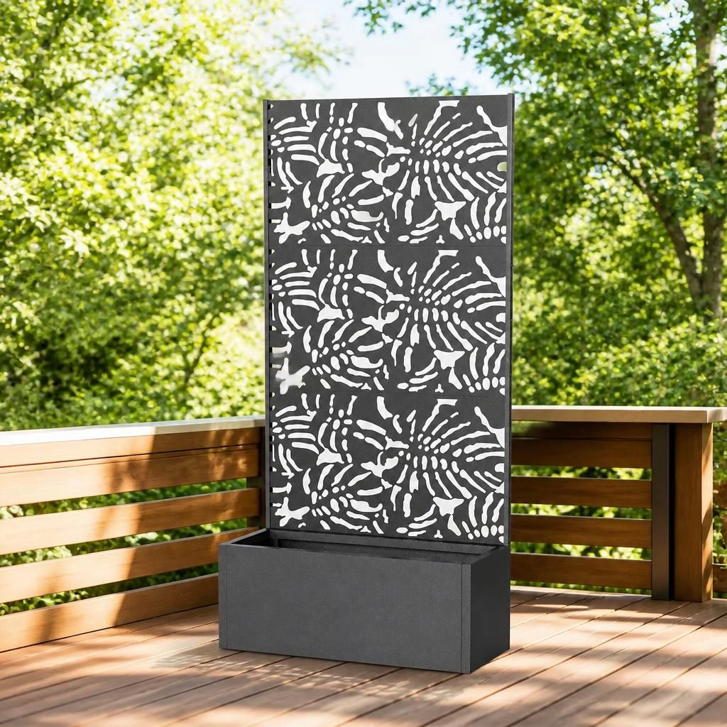 WOW PIONEER Tall Vertical Metal Planter Privacy Screen for Patio Balcony Garden Indoor Outdoor
