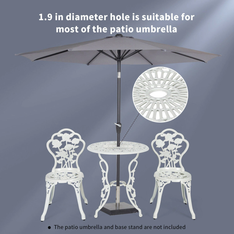 Hivvago Outdoor Cast Aluminum Patio Furniture Set With Rose Design