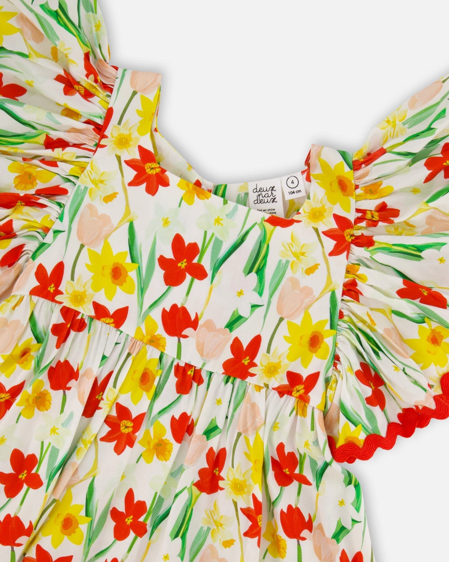 Deux par Girls Viscose Dress Daffodil Print