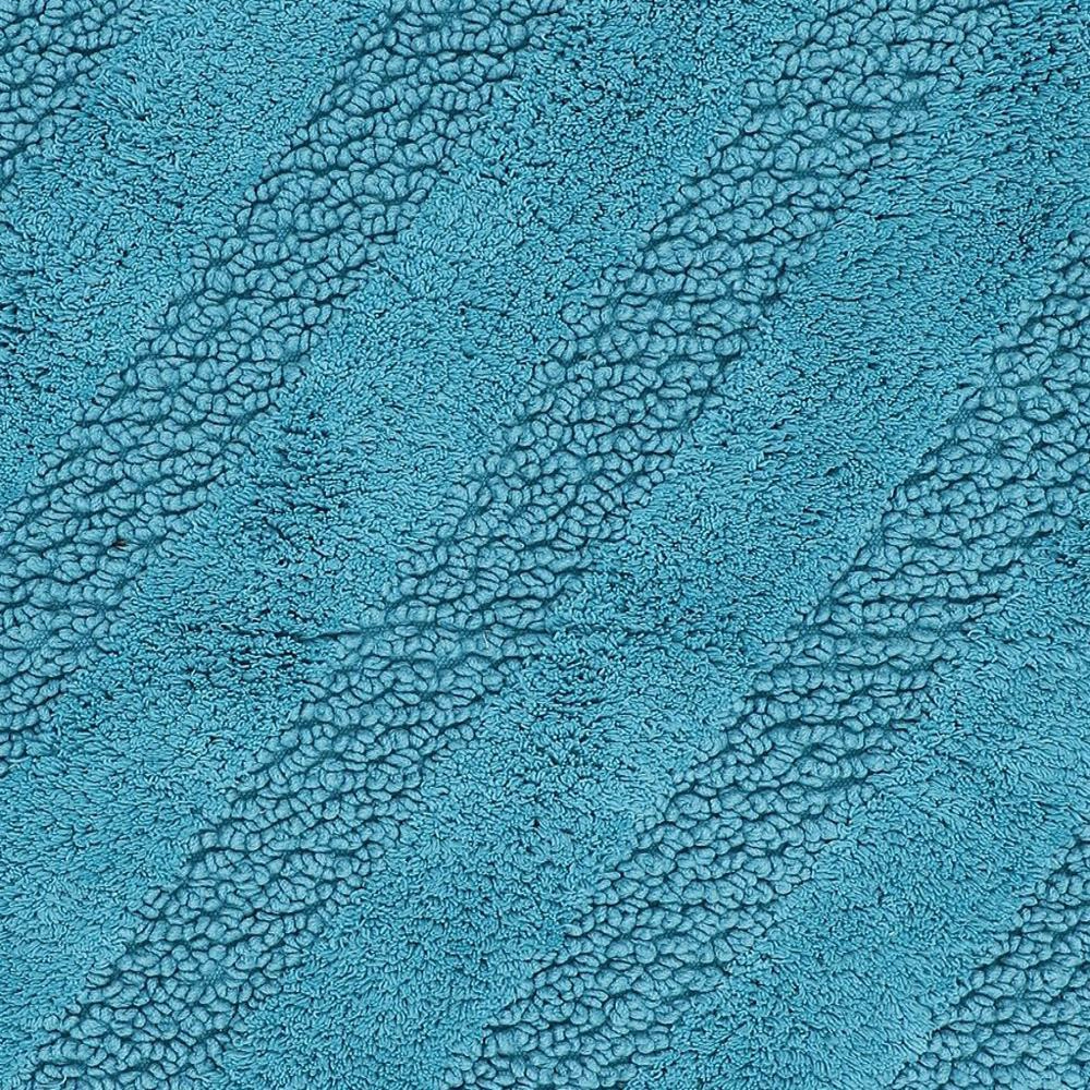 Perthshire Platinum Collection 100% Cotton Stripe Honeycomb Sculptu Bath Rug