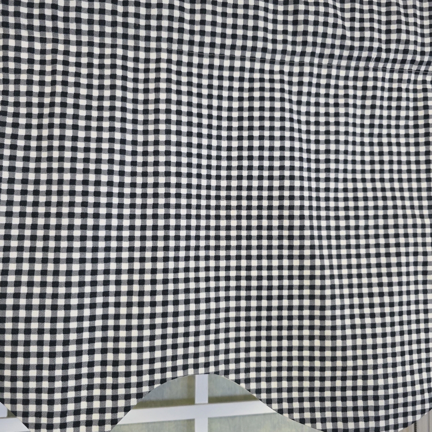 RLF Home 100% Cotton Gingham Regal With Poly/Cotton Ivory lining Rod Pocket Valance 50" x 16" Black