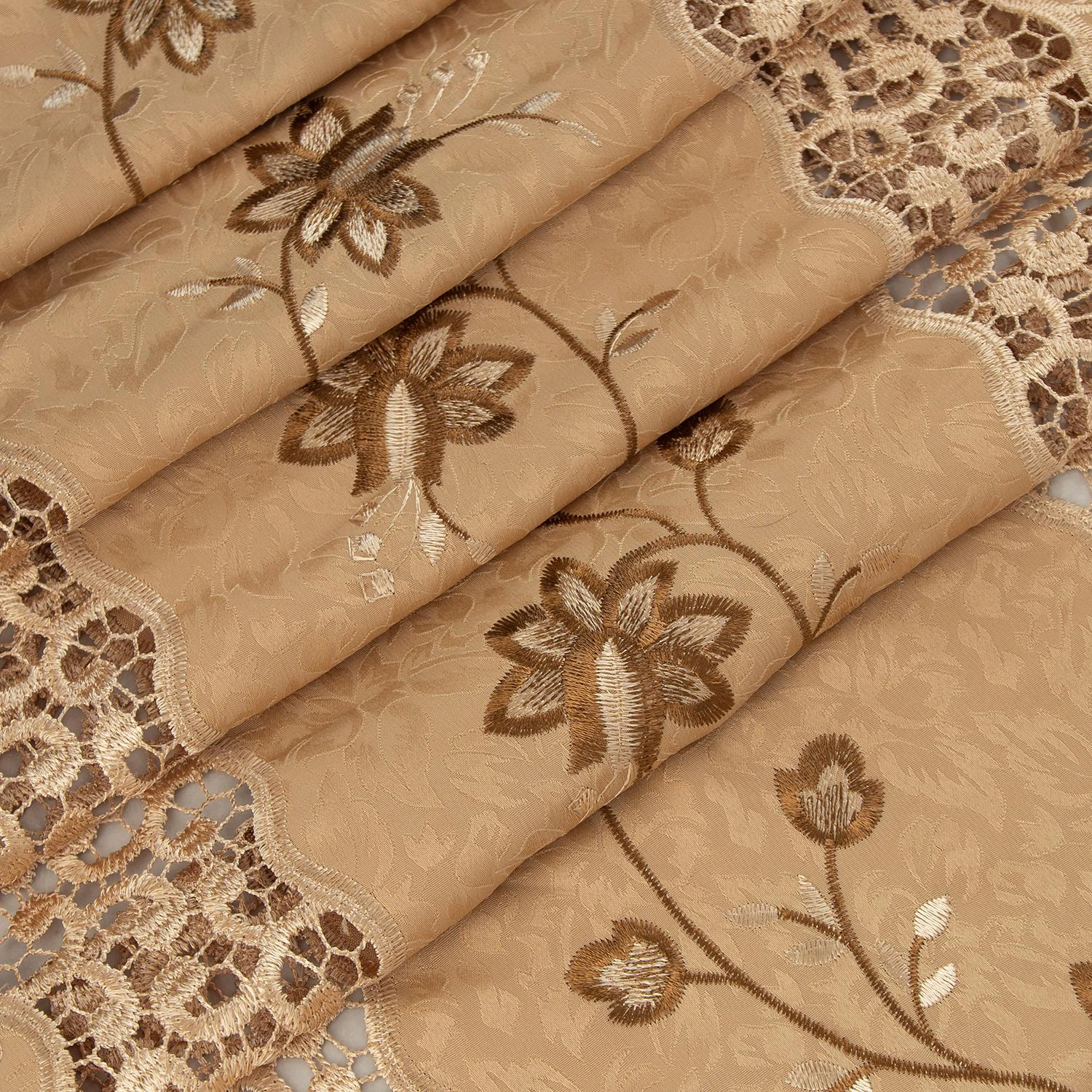 RT Designer Collection Antonia Macrame Luxurious Decorative Rod Pocket Curtain Panel 54" x 84" Gold