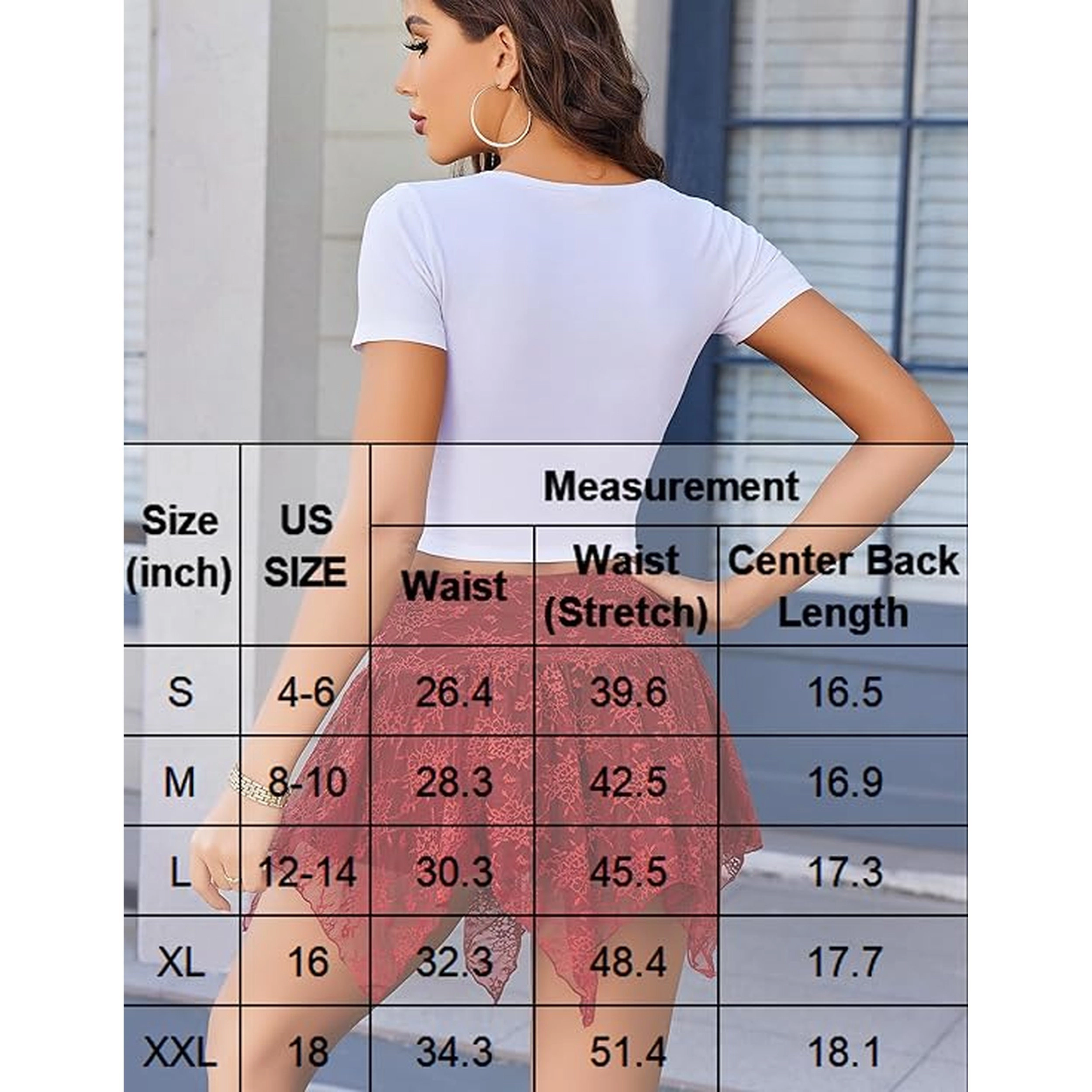 Avidlove Women's Lace Layered Asymmetrical Mini Skirt