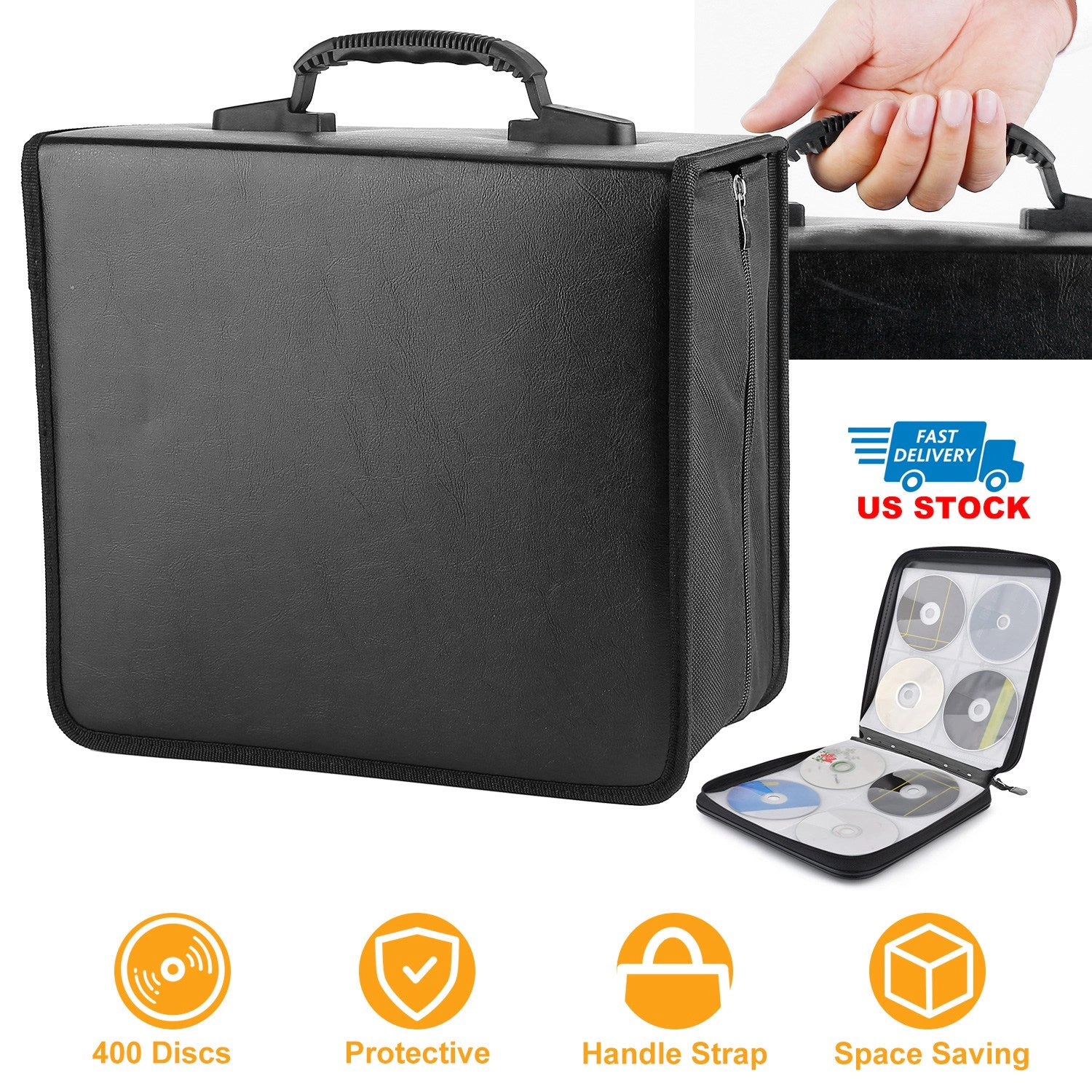 GBruno 400-Disc CD DVD Storage Case With Handle
