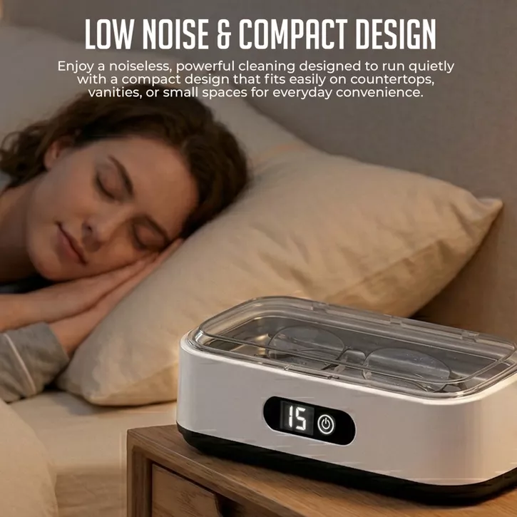 Luminuxe Portable Ultrasonic Jewelry Cleaner, Deep-Cleaning Machine for Eyeglasses, Watches, Dentures, Rings & More
