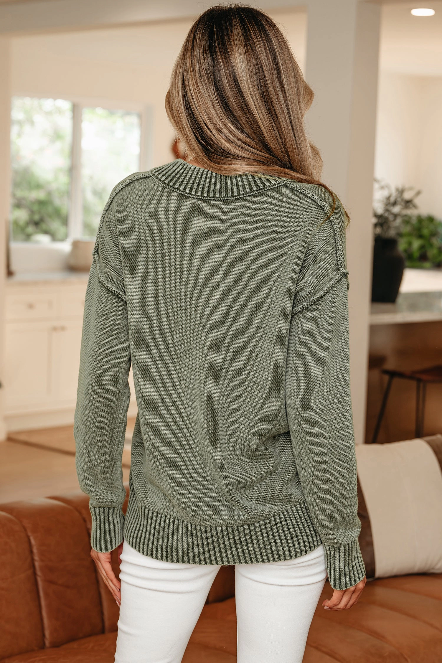 Threaded Pear Women's Alma Drop Shoulder Loose Sweater