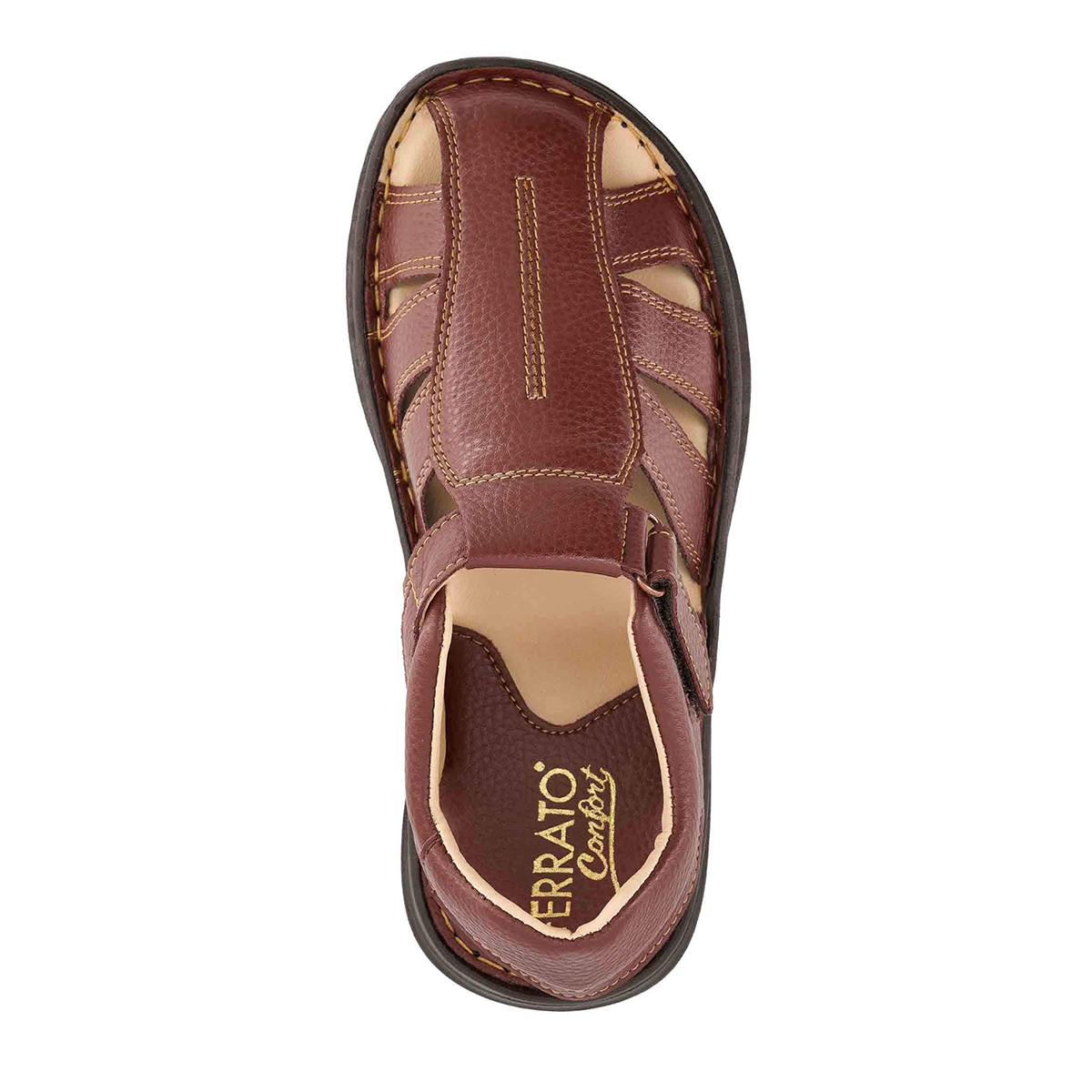 Ferrato Mens Leather Ankle-Strap Sandals