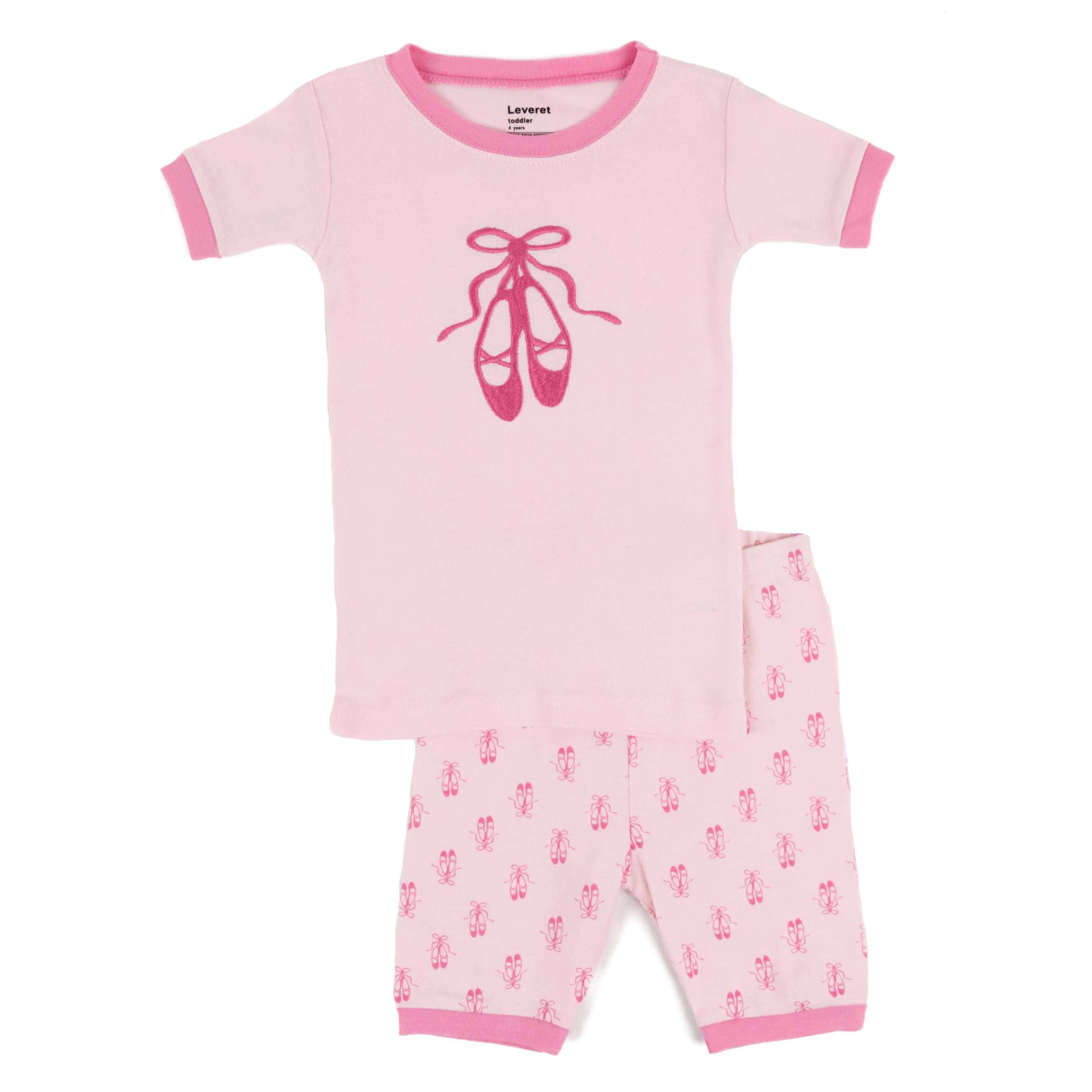 Leveret Girls 2-pc. Cotton Graphic Print Short Sleeve Shirt & Shorts Pajama Set