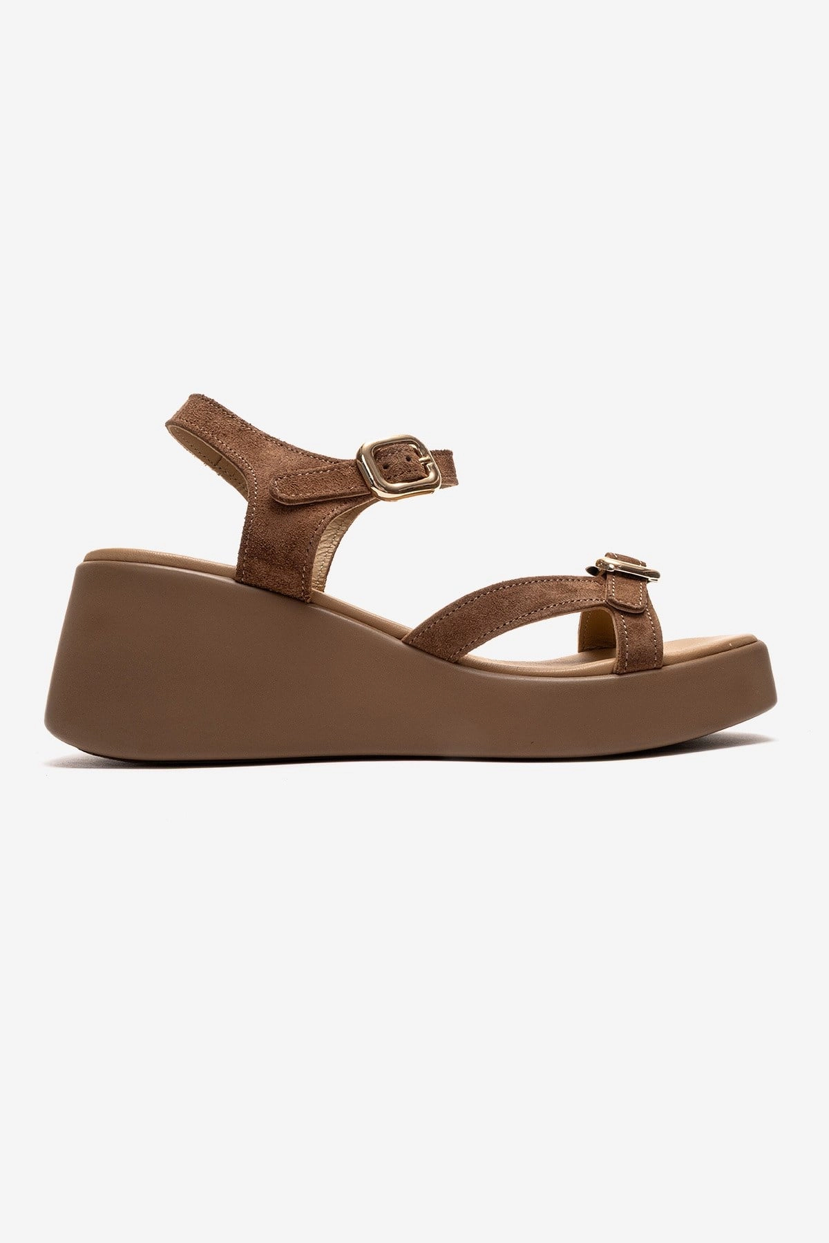 Forever & Always Womens Kalia Leather Wedge Sandals