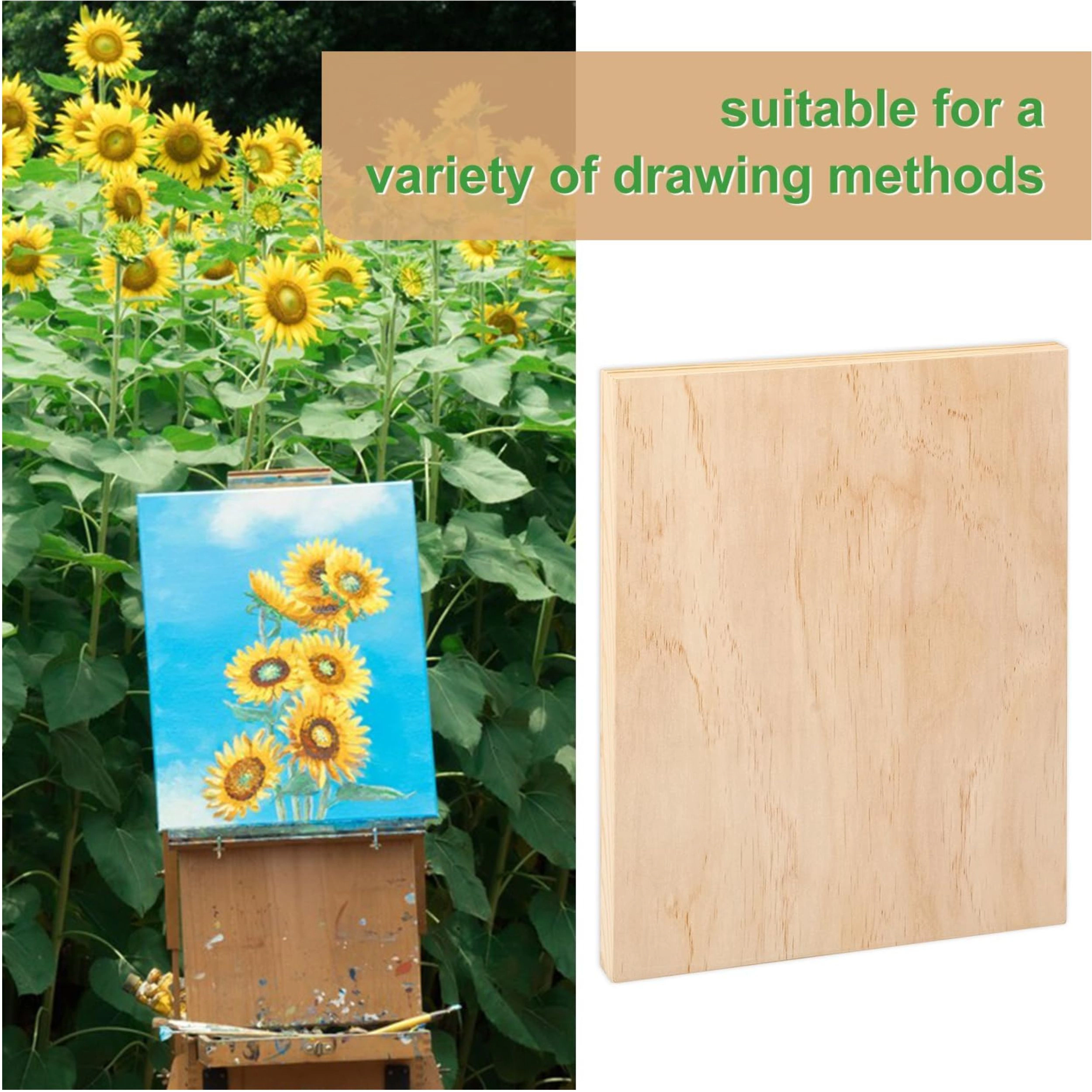 Stock Preferred Pack of 6 Unfinished Wood Panels for Painting Crafts and Home Decor