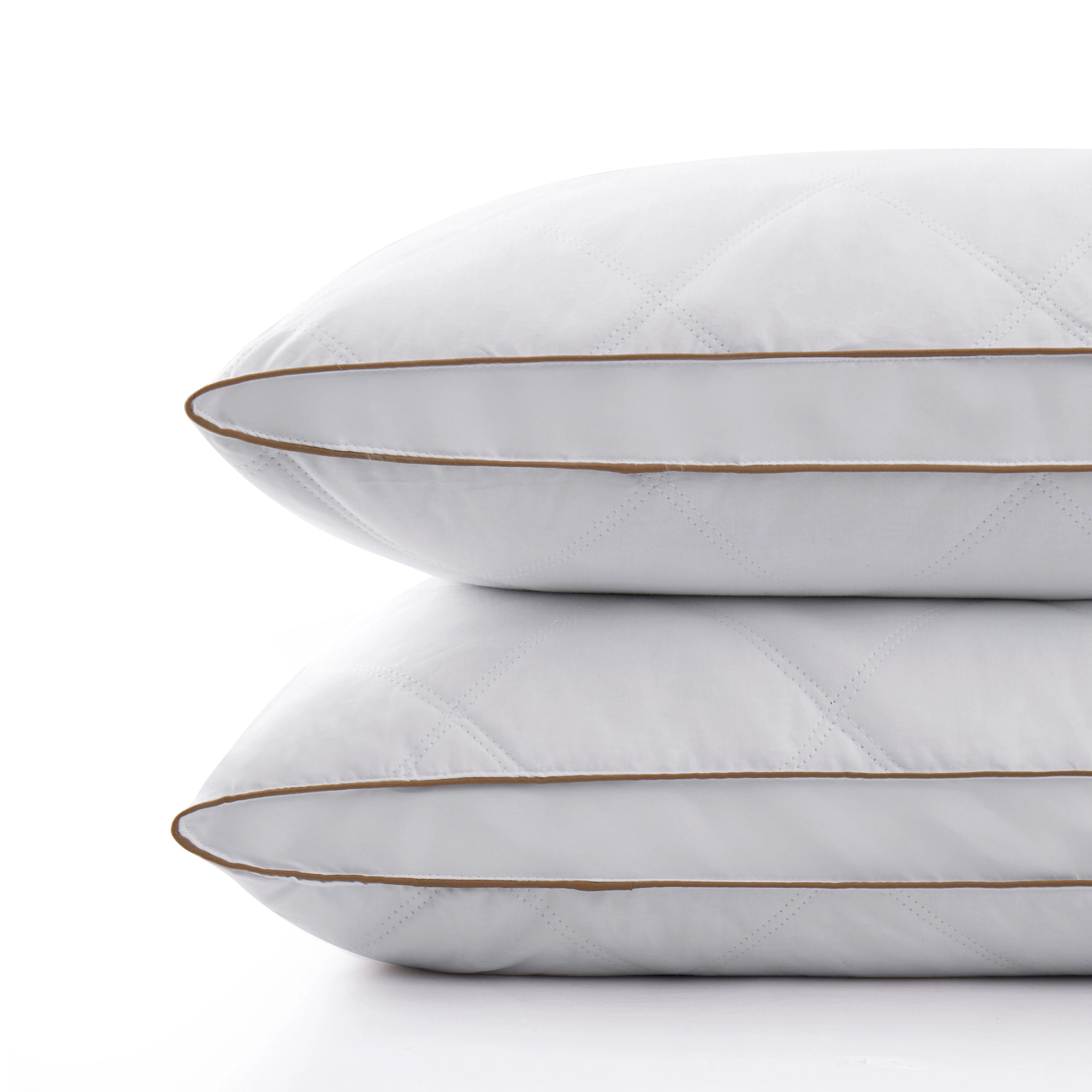 Unikome Twin Pack Goose Feather & Down Pillows – 1.5" Oval Gusset, Breathable 100% Cotton Cover