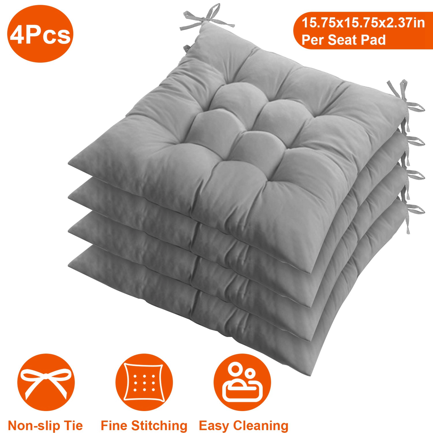 GBruno Soft Tie-On Square Chair Cushion Pads