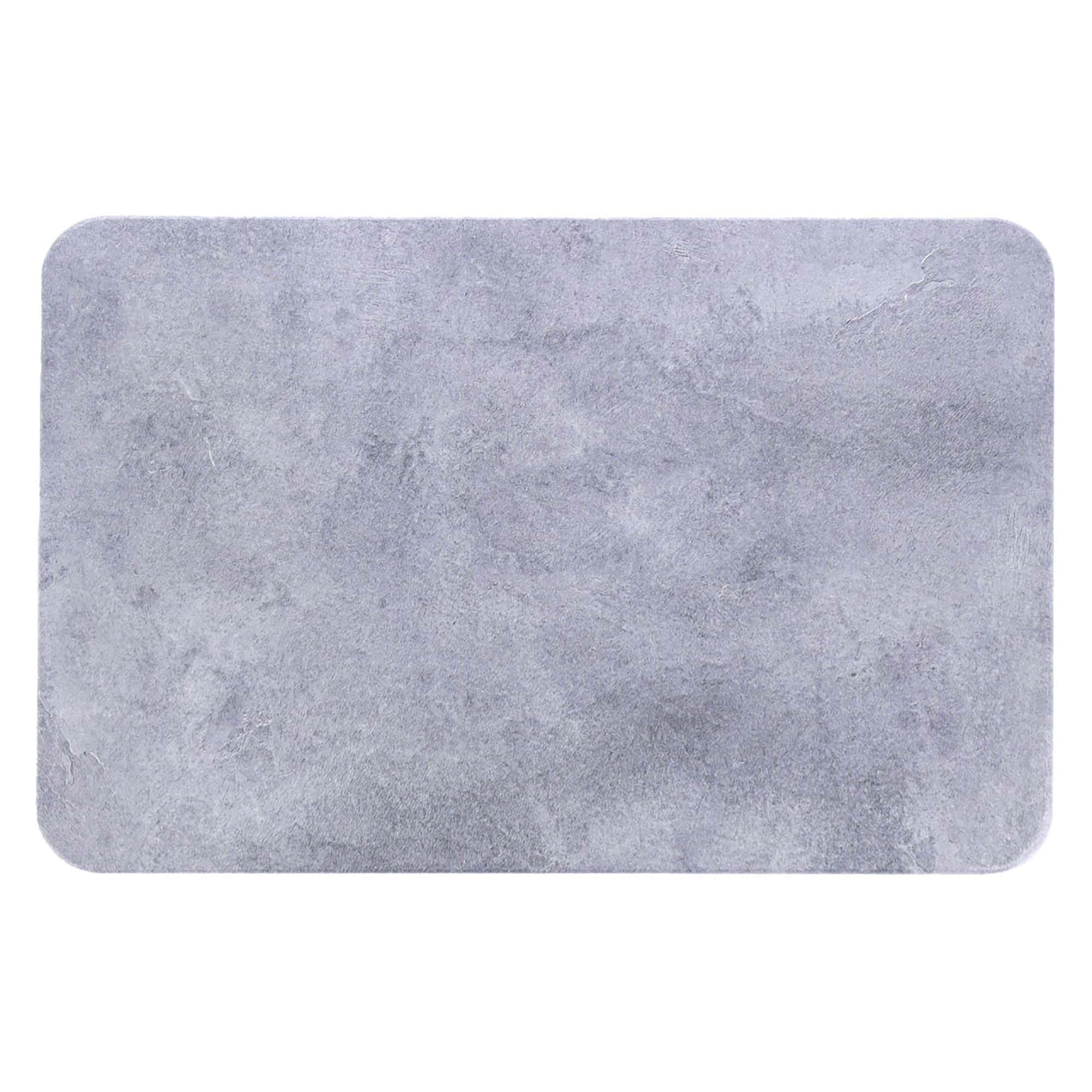 Evideco French Home Goods Diatomaceous Earth Bath Mat, Gray, 24 x 16