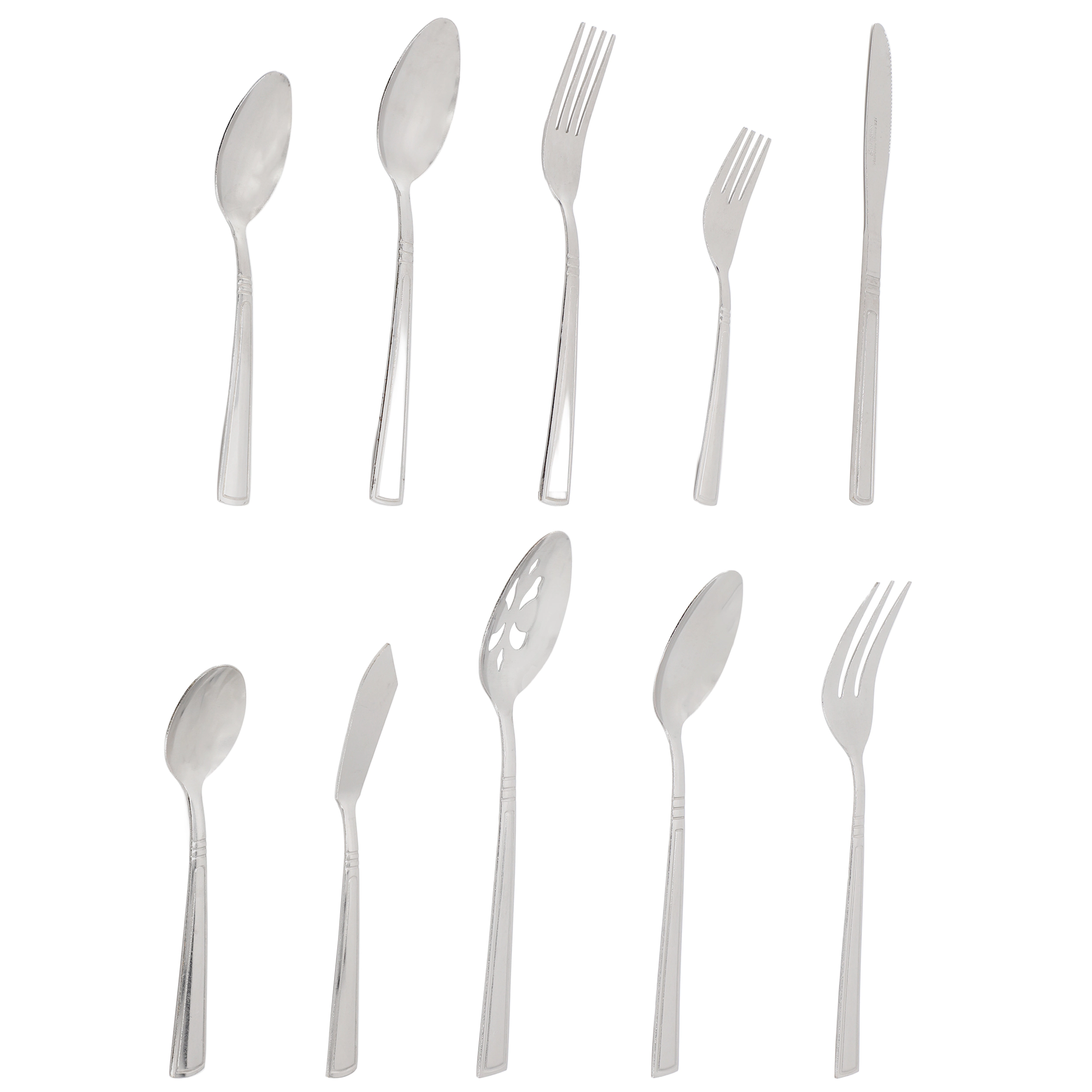 Gibson Tapani 45 Piece Stainless Steel Flateware Set with Serving Utensil in Silver
