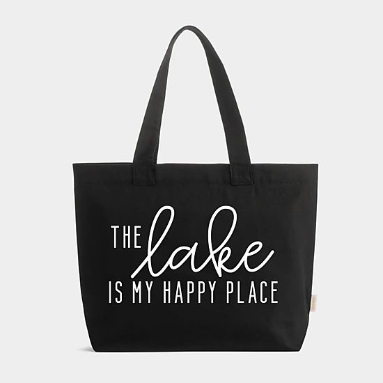 Simply Sage Market - Zippered Canvas Tote - The Lake Is My Happy Place
