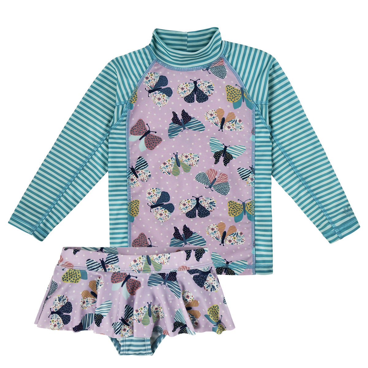 UV Skinz Girl's 2PC Long Sleeve Sunny Swim Set
