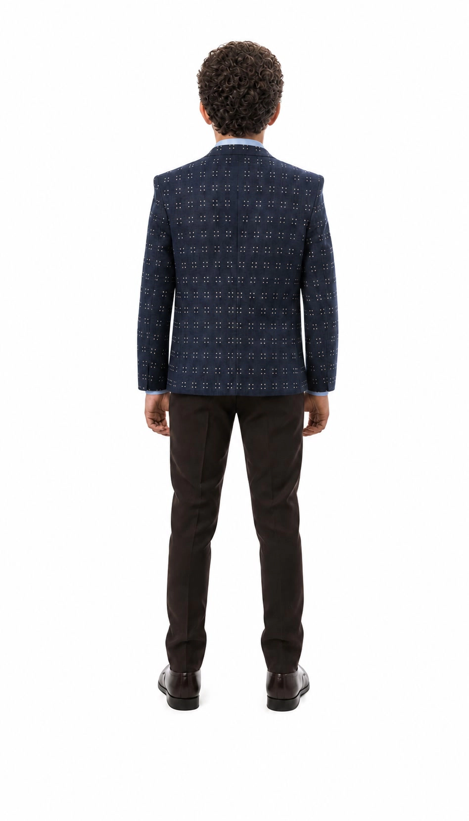 Elie Balleh Boys Slim Fit Dotted Textu Blazer