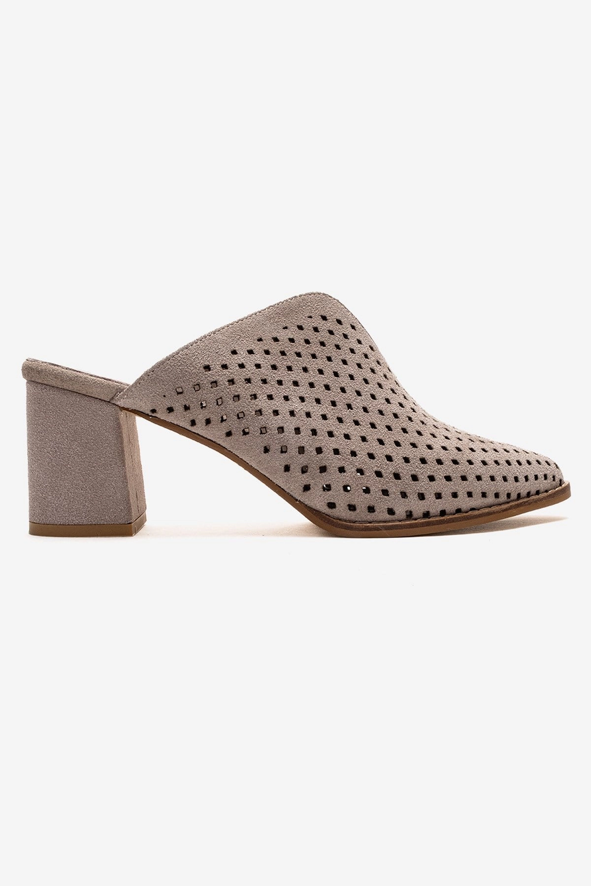 Forever & Always Womens Toen Leather Block Heel Mules