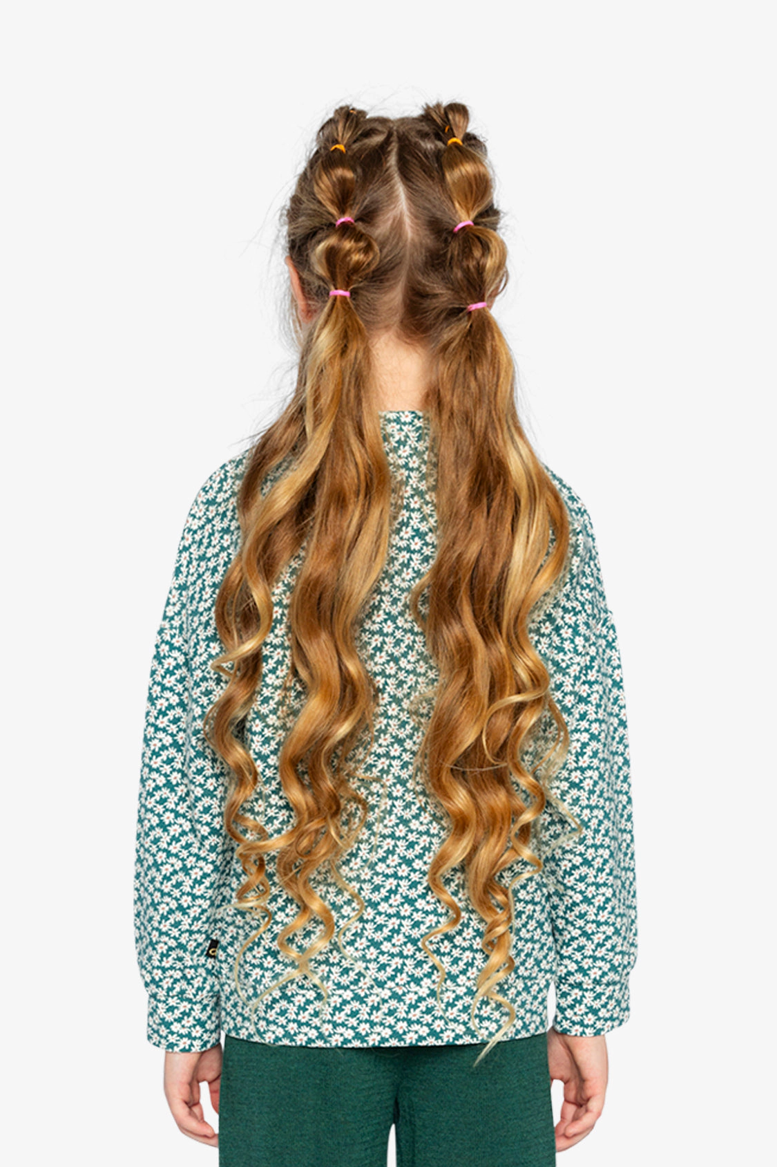Deux par Girls Floral Print & Daisy Embroidered Jersey Long Sleeve T-Shirt