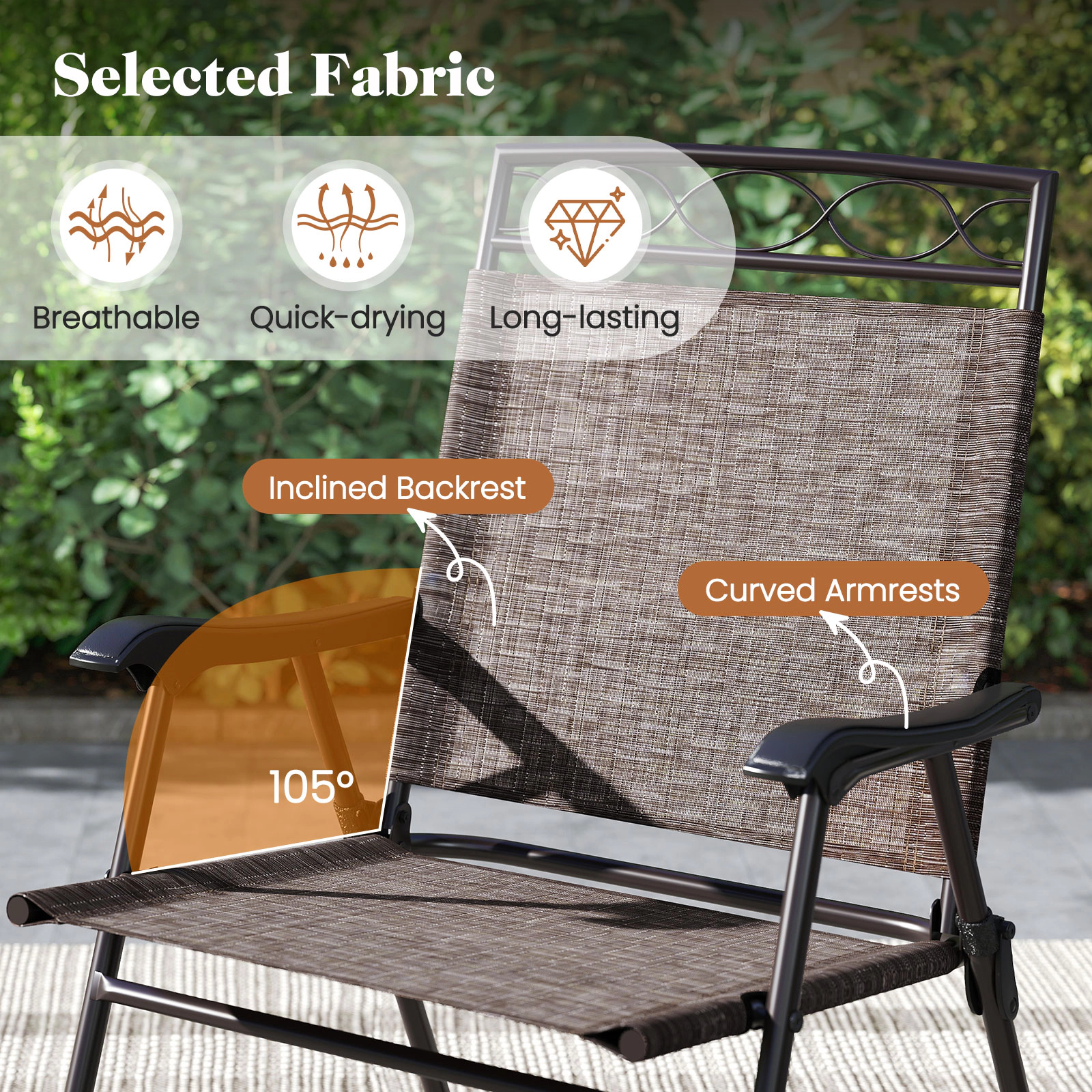 LJG 3 Pieces Outdoor Bistro Dining Furniture Set with 1.57 Inch Umbrella Hole