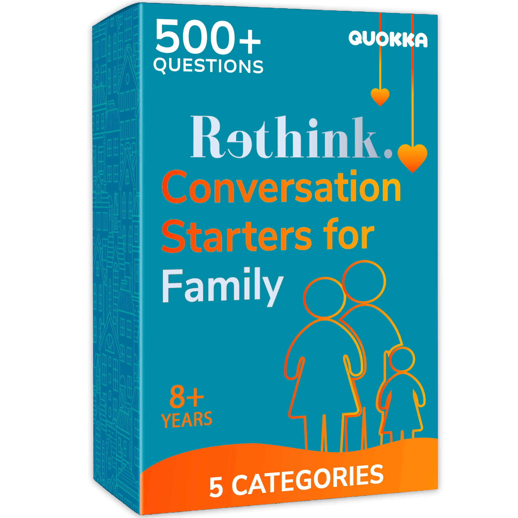 QUOKKA Family Conversation Card Game – 500 Questions for Kids & Adults