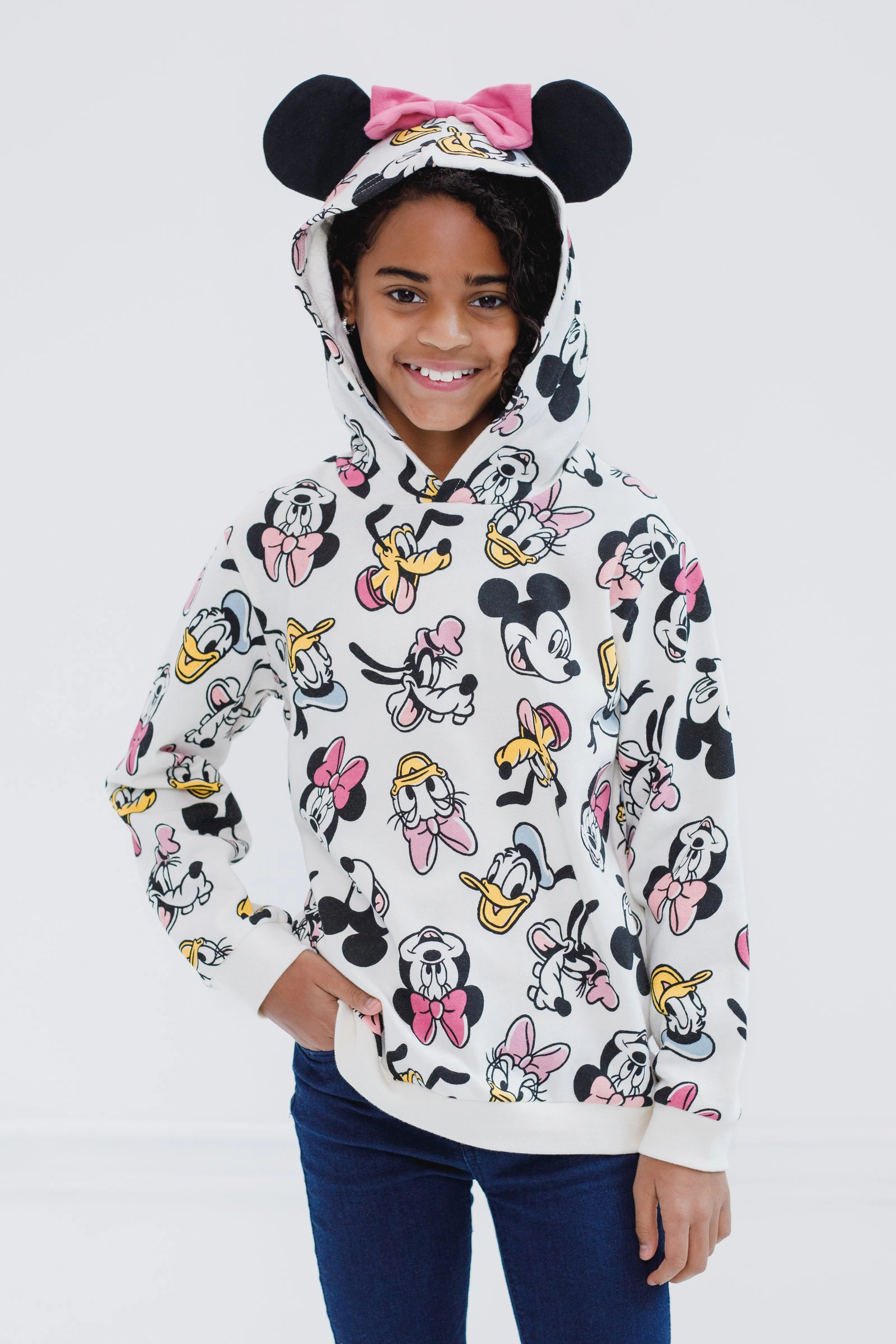 Disney Mickey Mouse & Friends Girls' Fleece Hooded Sweatshirt