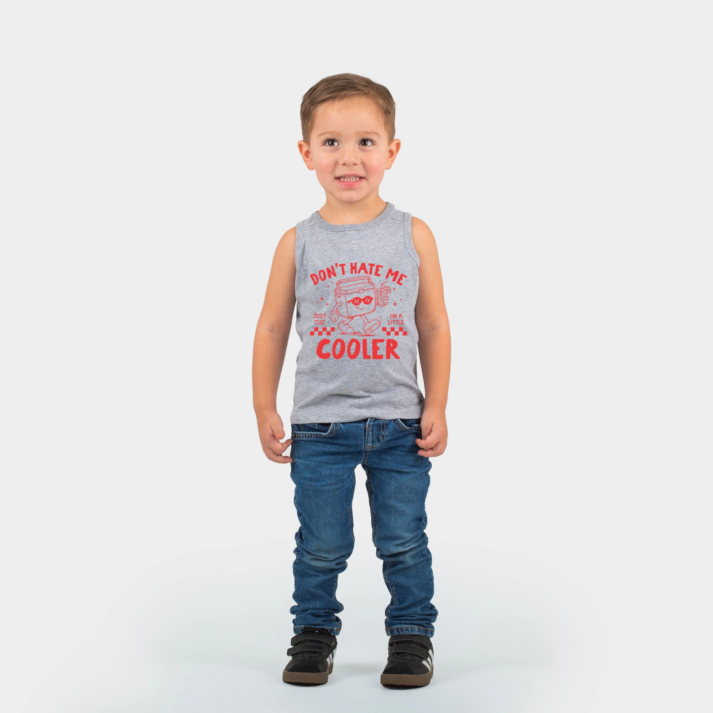 The Juniper Shop - Toddler Graphic Tank Just A Little Cooler Checkered