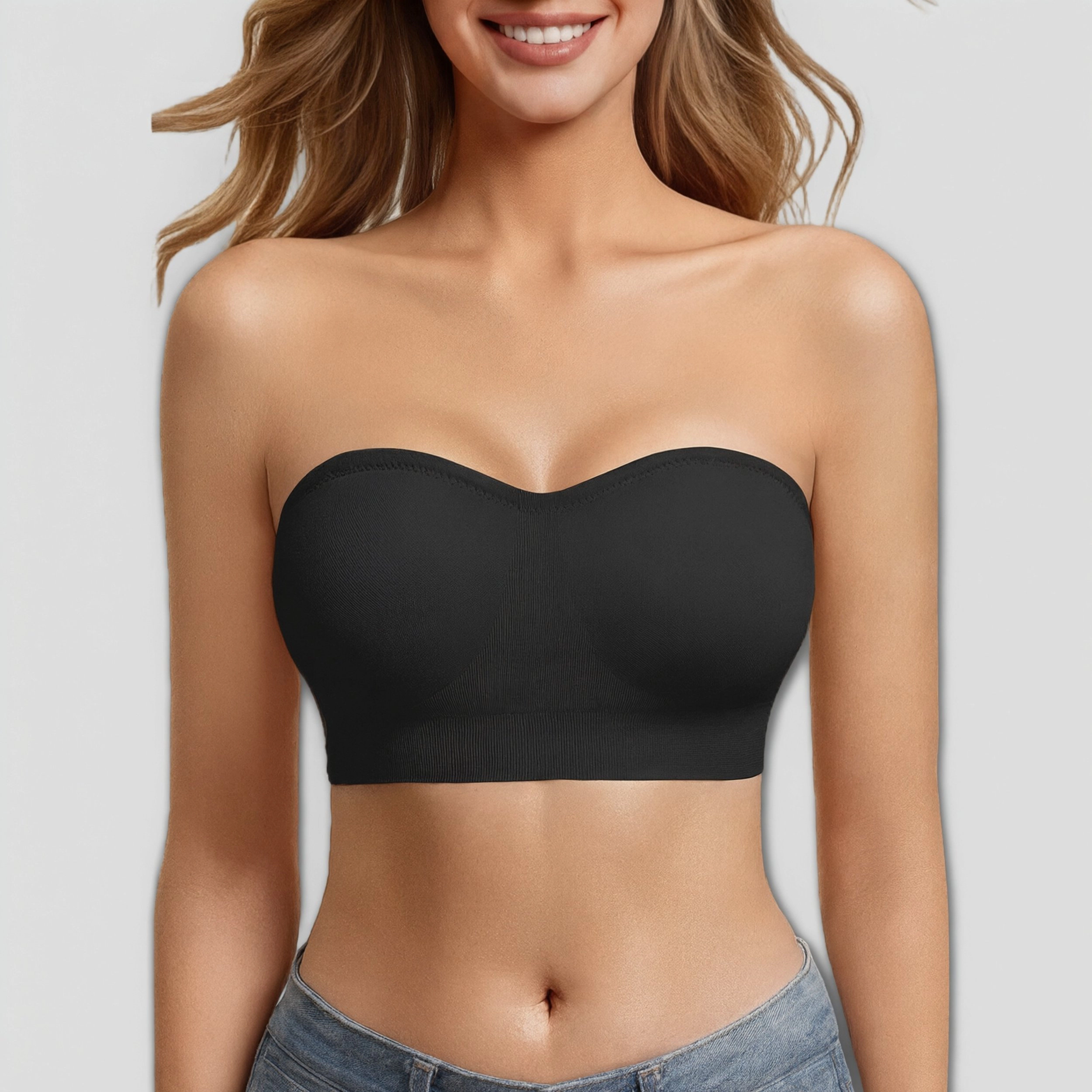 Avidlove Women's Seamless Wireless Padded Convertible Strapless Bandeau Bra