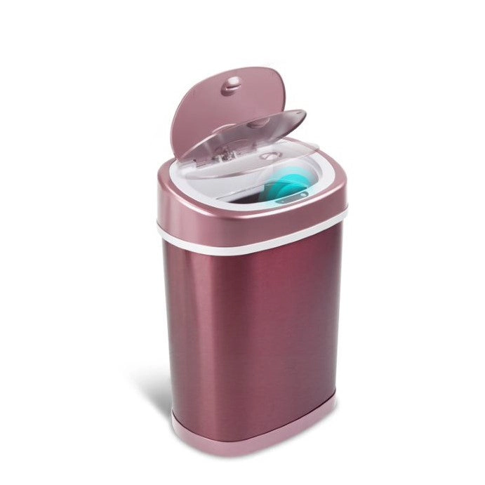 Ninestars Classic Oval 3.9-Gallon Stainless Steel Motion Sensor Trash Can