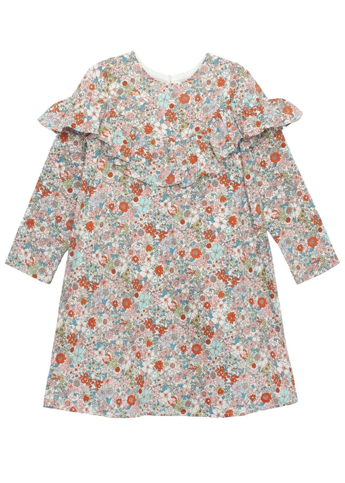 Isobella and Chloe Be Kind Woven Dress - White Floral Long Sleeve