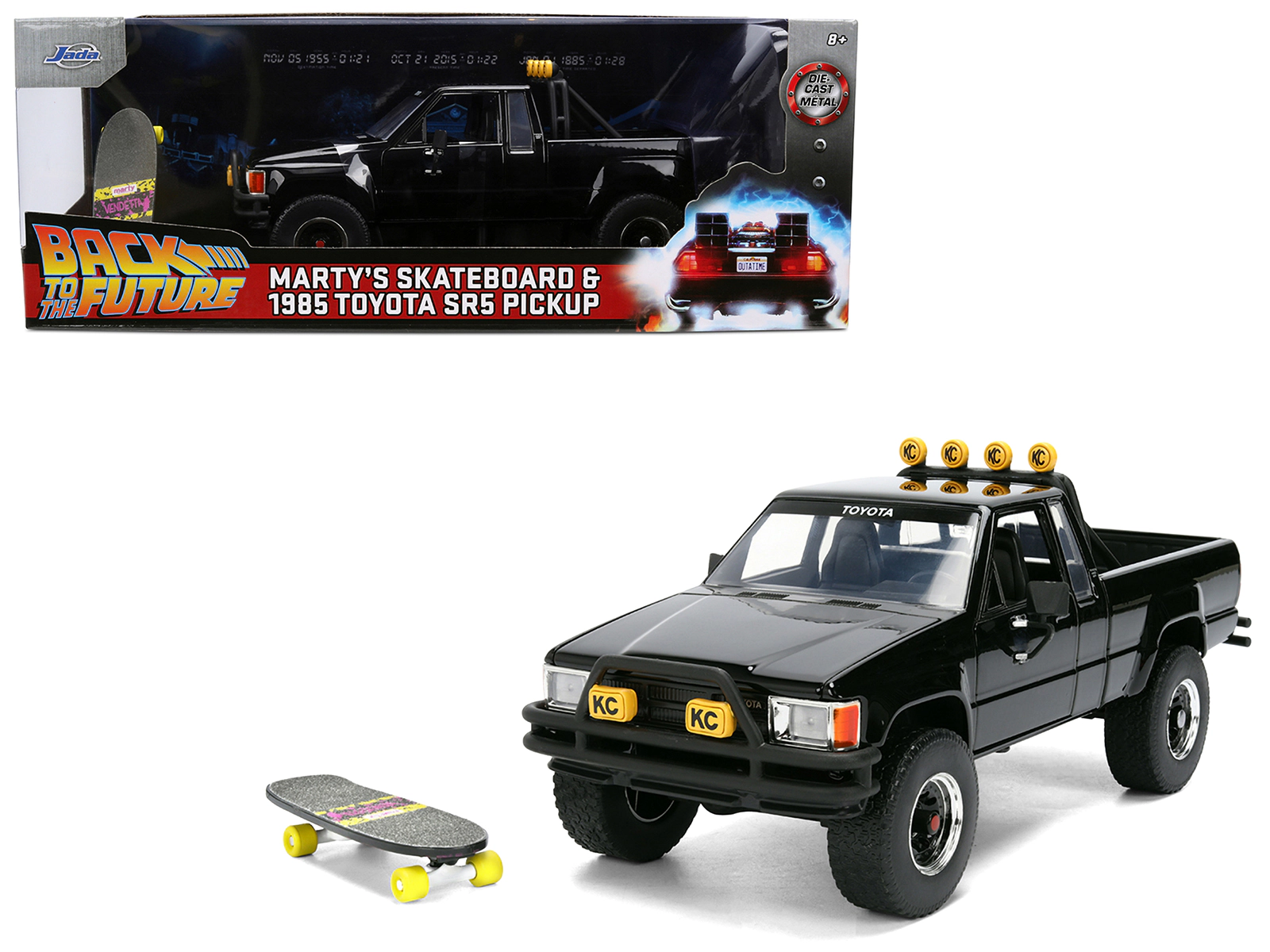 Toyota 1985 SR5 Pickup Truck 1/24 Diecast Black Marty Skateboard BTTF