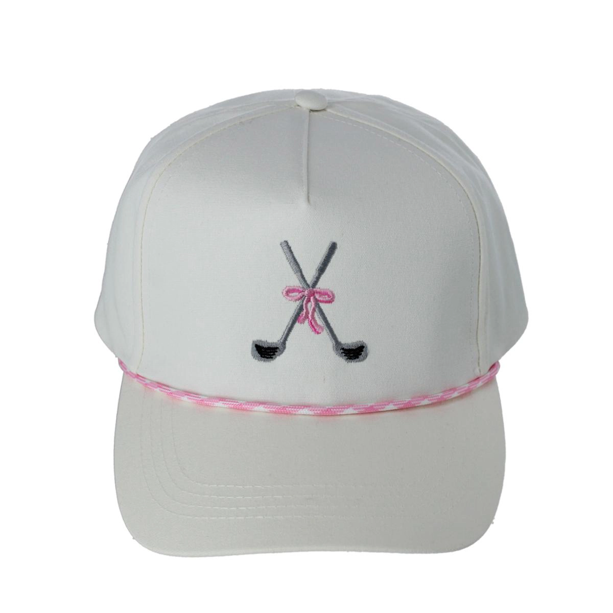 CTM® Women's Golf Club Bow Cap with Rope Hatband