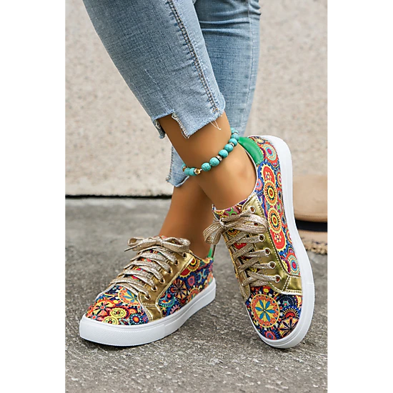 Threaded Pear Women's Daniella Floral Patchwork Shoes